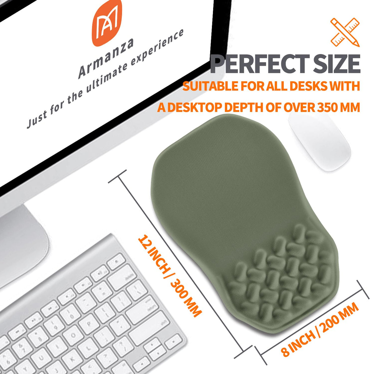 Armanza Ergonomic Slope Mouse Pad Wrist Support, Wrist Rest Mousepad for Carpal Tunnel Pain Relief