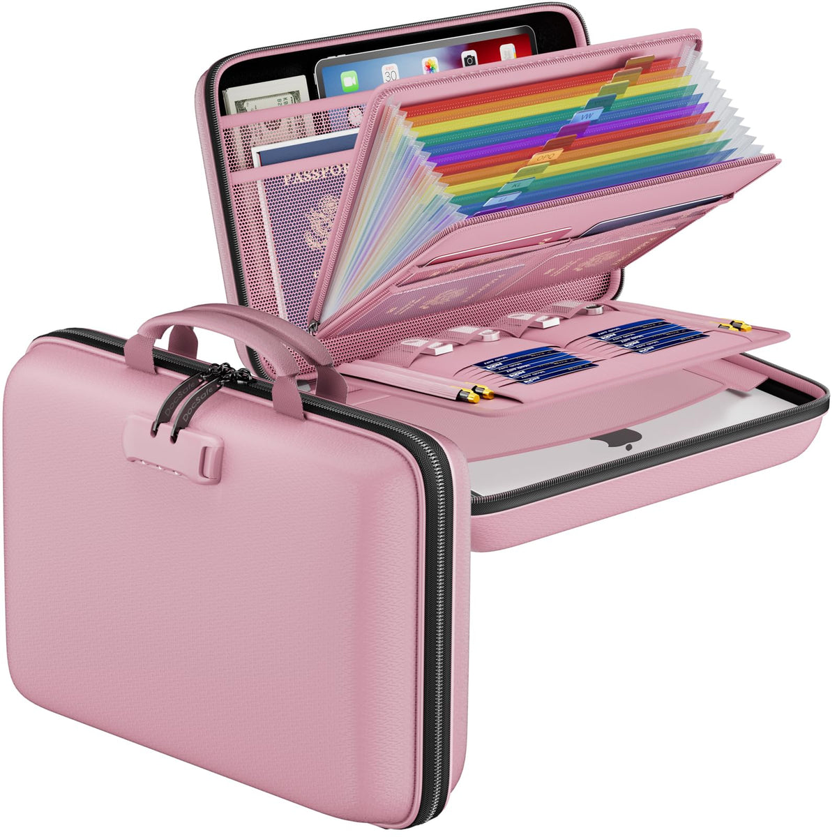 DocSafe Fireproof File Organizer with Lock, Hard-Shell Case Fireproof Document Box with 13 Pocket