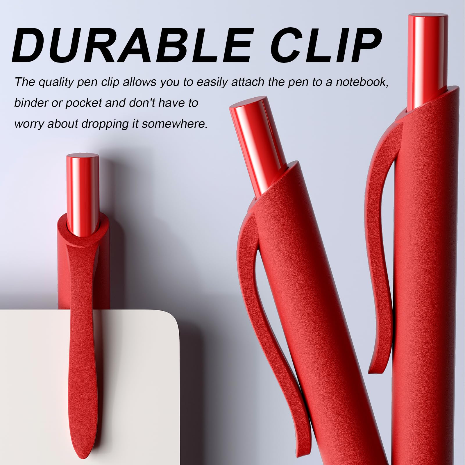 InkSlick Red Ink Pens Bulk 50 Pack 1.0mm Ballpoint Pen for Smooth Writing