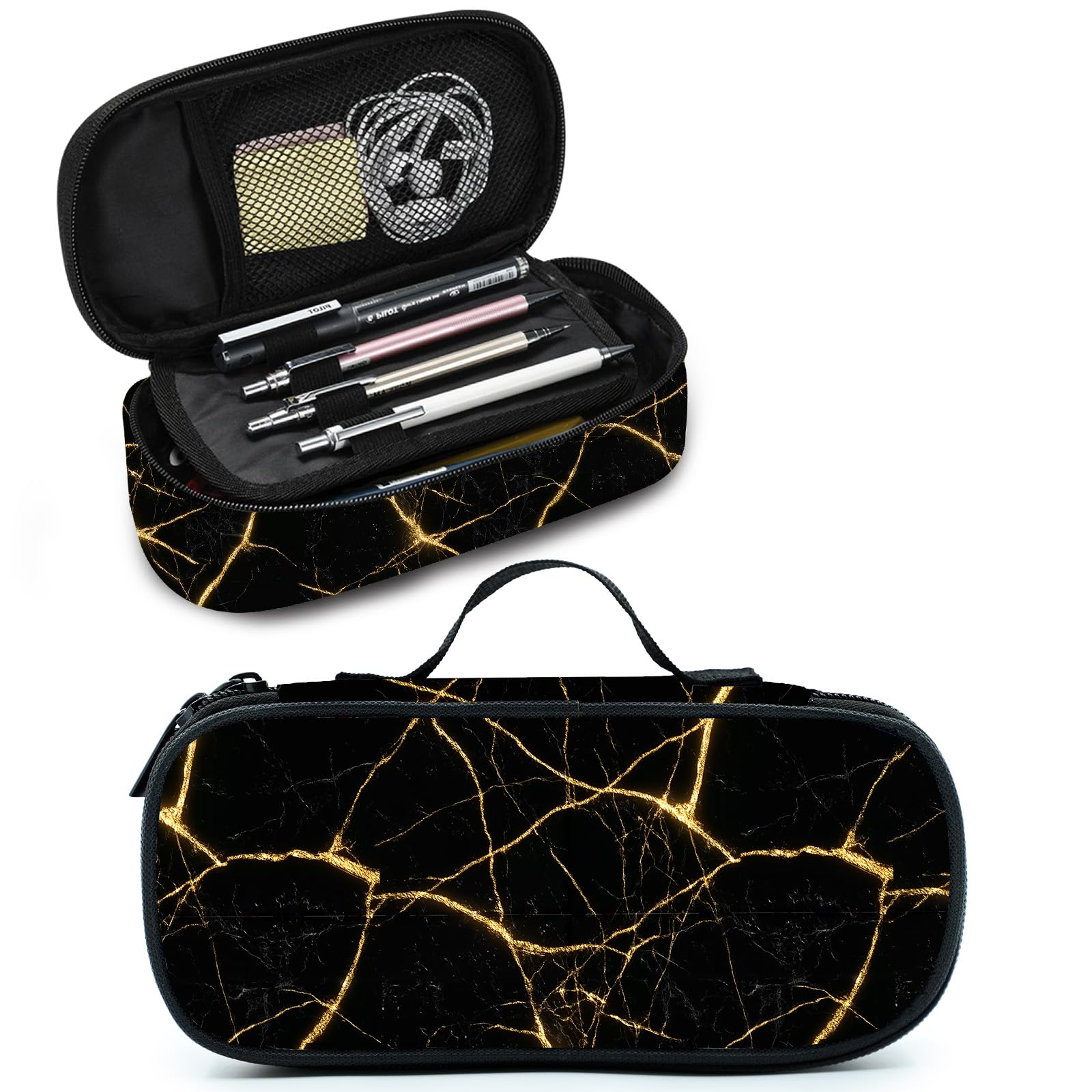 Droerfes Marble Pencil Case Pencil Pouch Large Capacity Pen Bag School Office Organizer Stationery