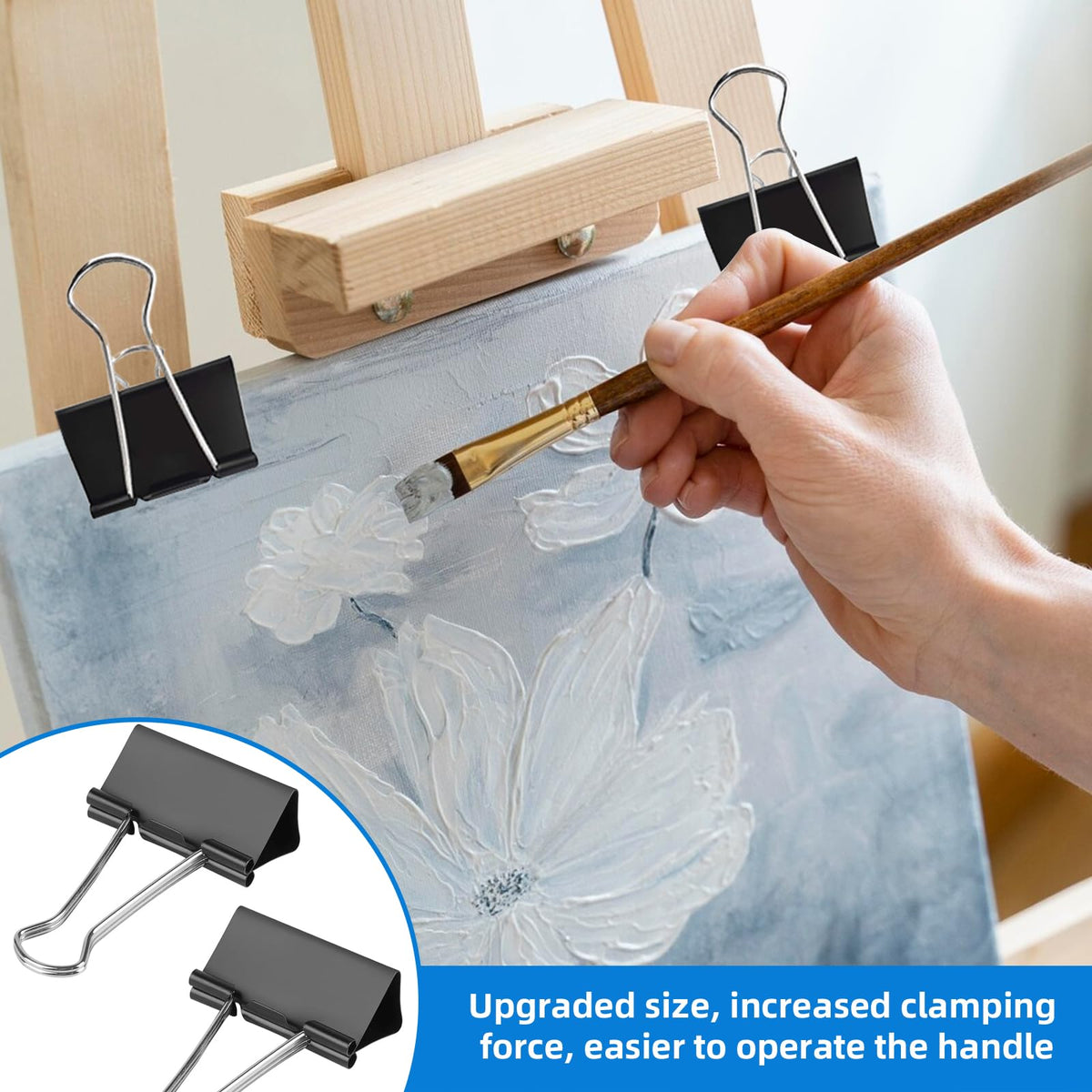 Nomatox Jumbo Binder Clips 3 inch,75mm Width,6 Pack Extra Large Binder Clips for Office,School and