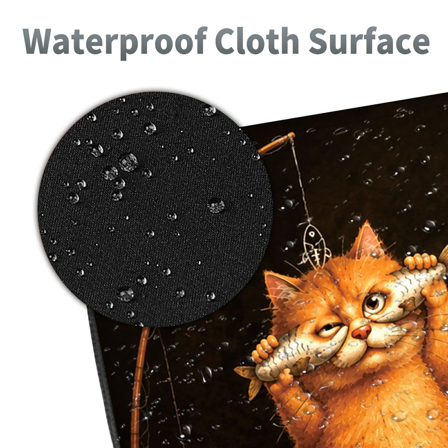 Fishing Cat Crew Large Mouse Pad, 31.5 x 11.8 in Extended Desk Mat