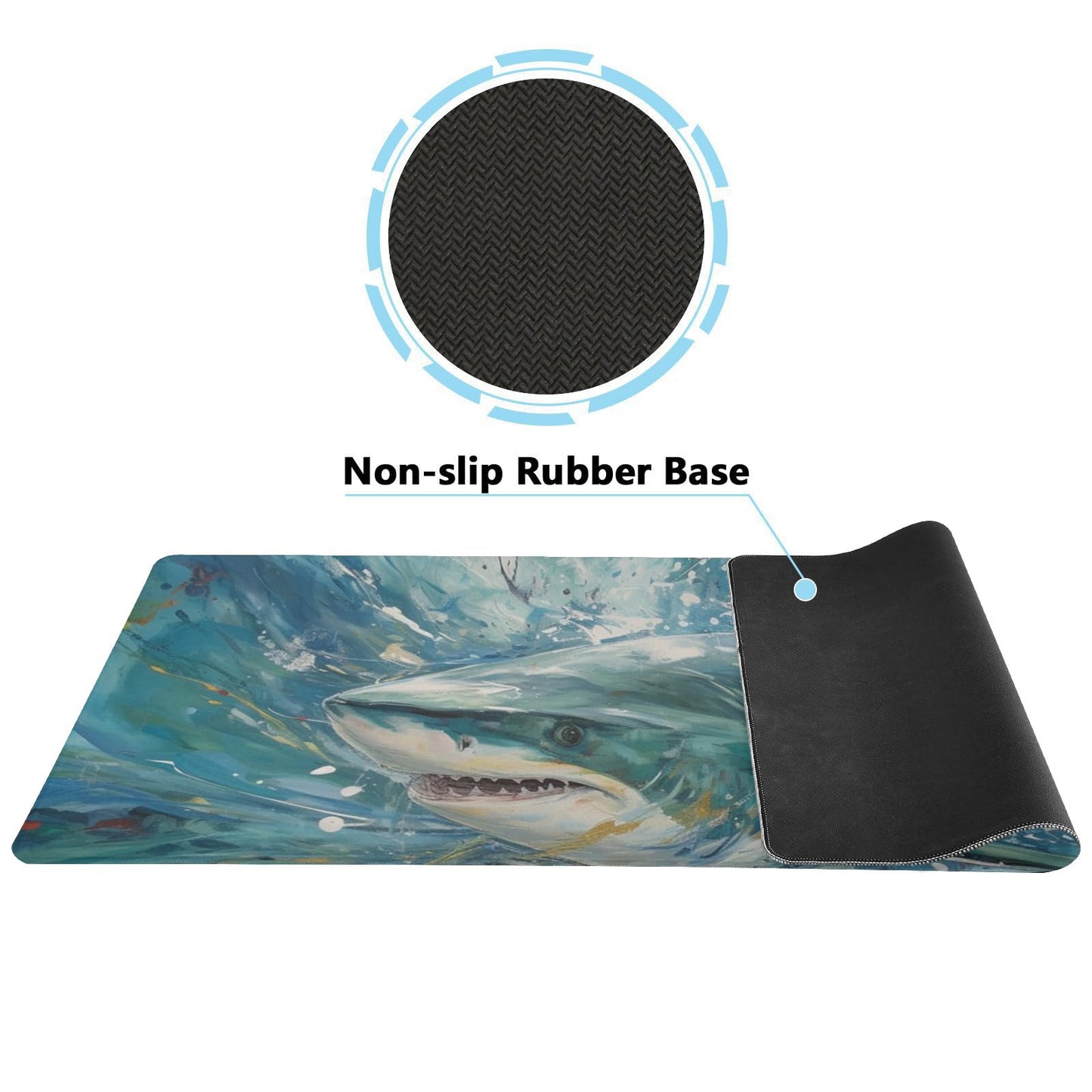 Swimming Shark XXL Mouse Pad - 31.5x11.8 Inch Non-Slip Mouse Mat for Gaming and Work - Abstract