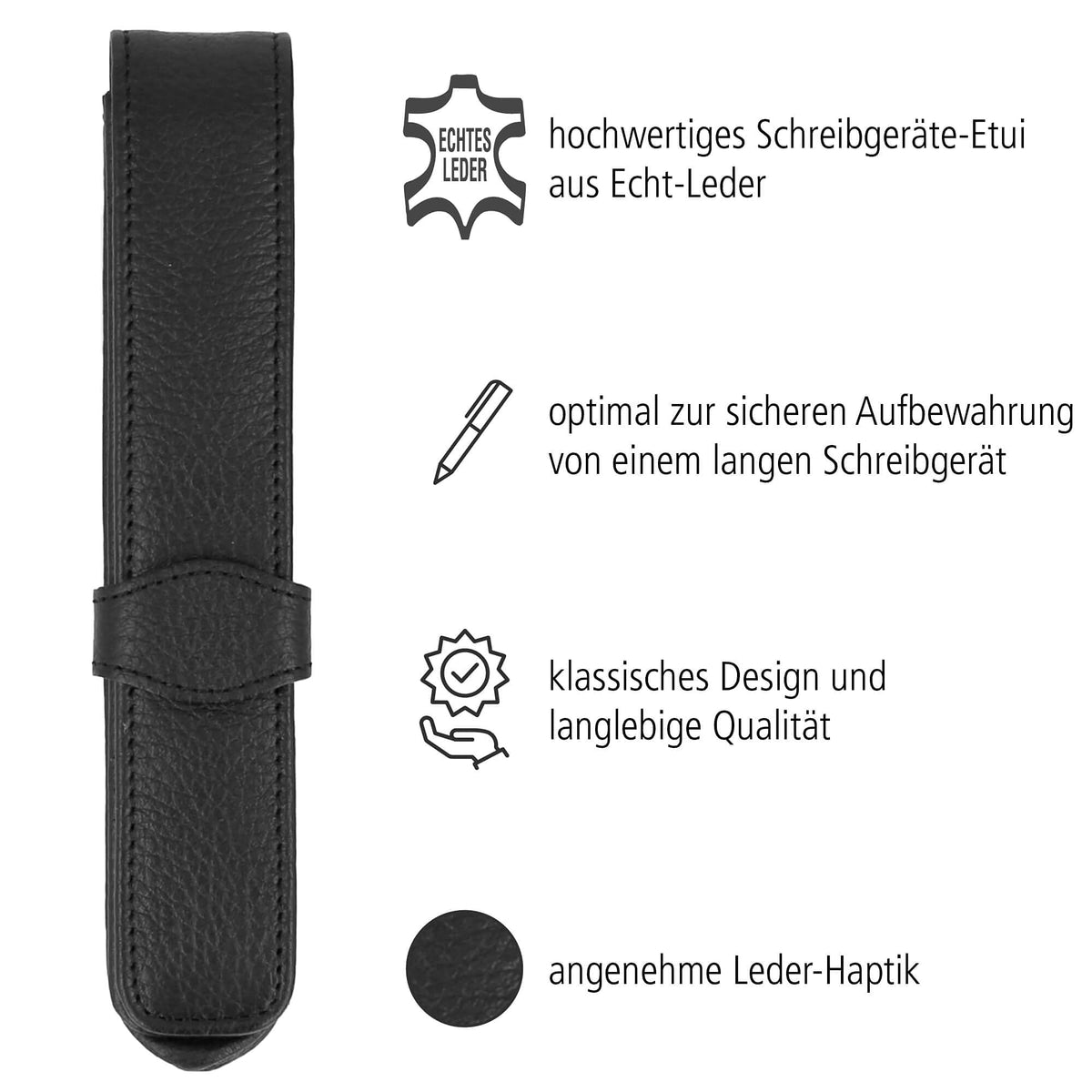 Paradise Pen Company Leather Case for 1 Standard Pen, Black (90758)