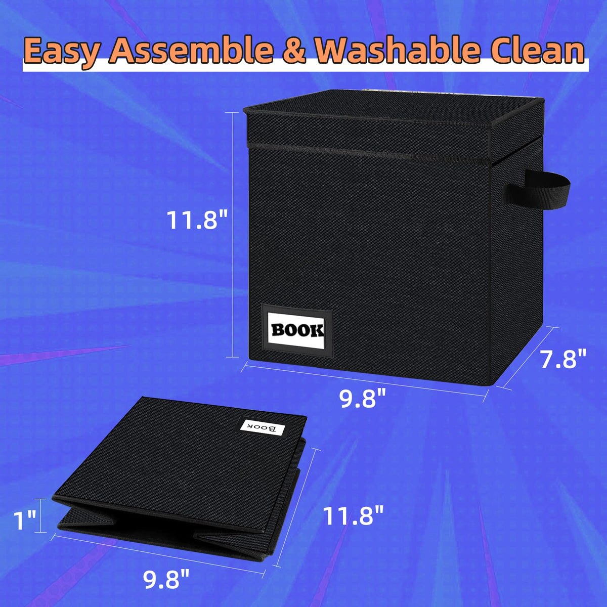 YNSZAS 2 Pack Comic Book Storage Short Box, 11.8" X 9.8" X 7.8", Holds 100-120 Collection Book