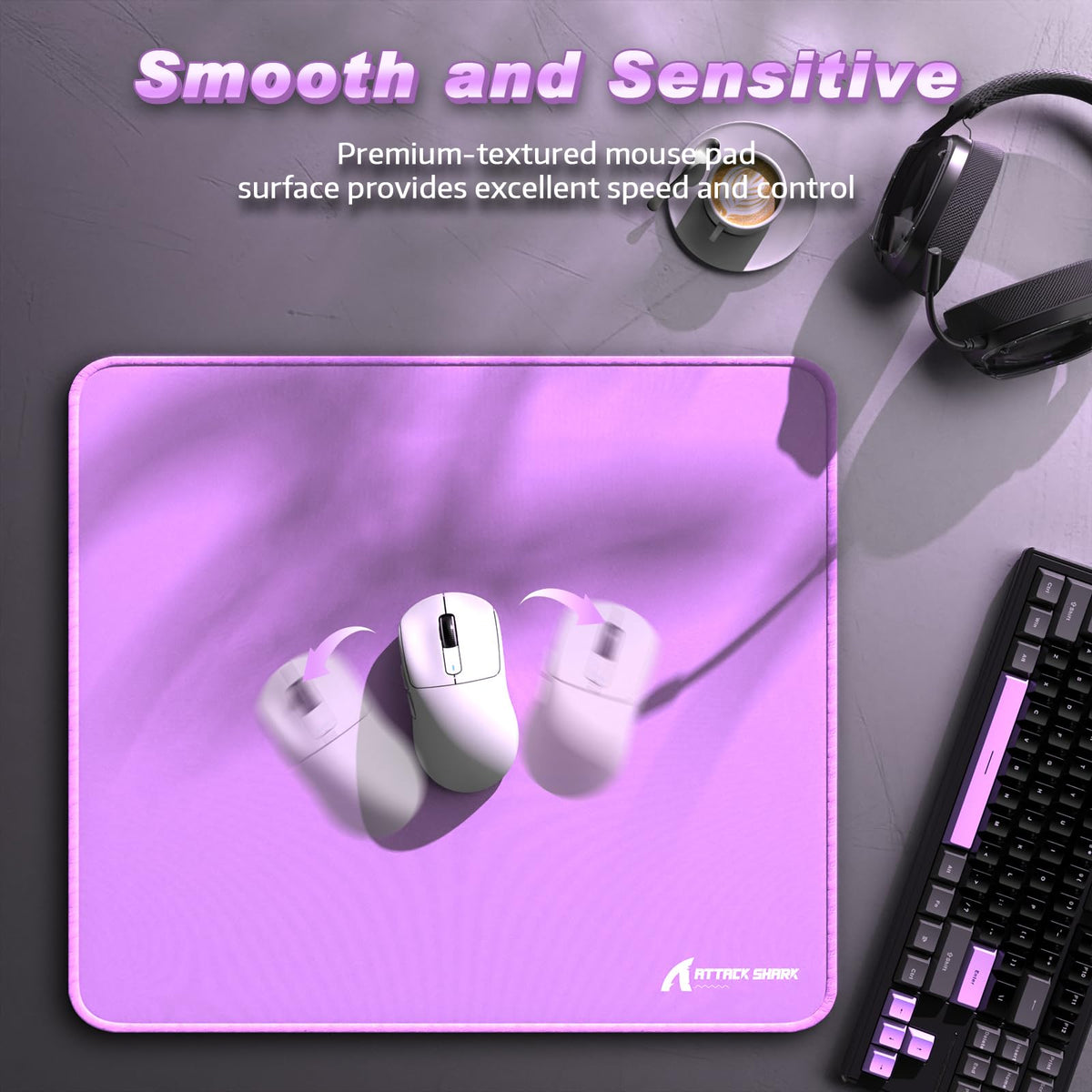 ATTACK SHARK CM02 Gaming Mouse Pad for Esports Speed Large Mouse mats for Desk Waterproof Surface