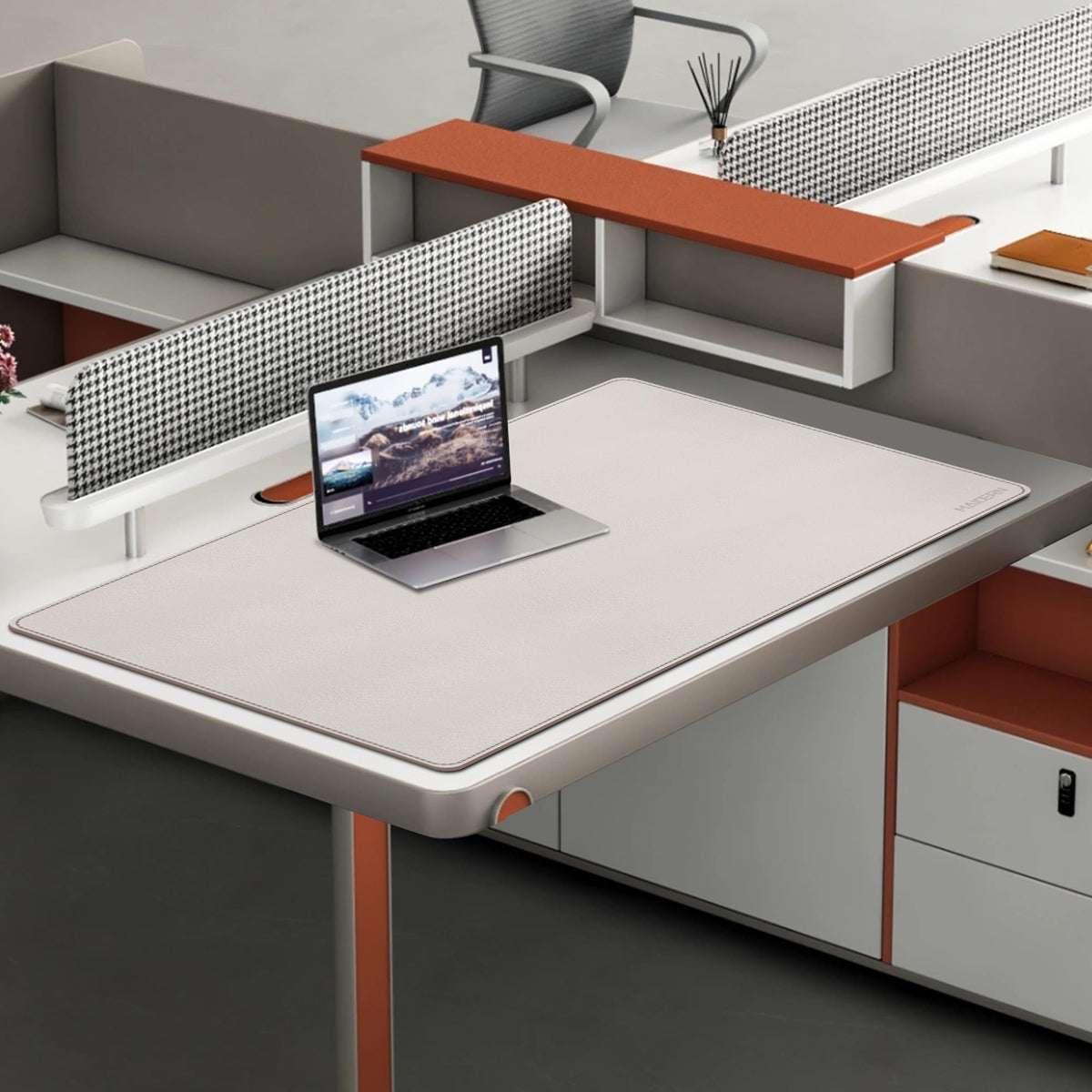 MAIDERN 40”x 24” Leather Desk Pad, Reversible Large Desk Mat, Cork & Leather Large Mouse pad for