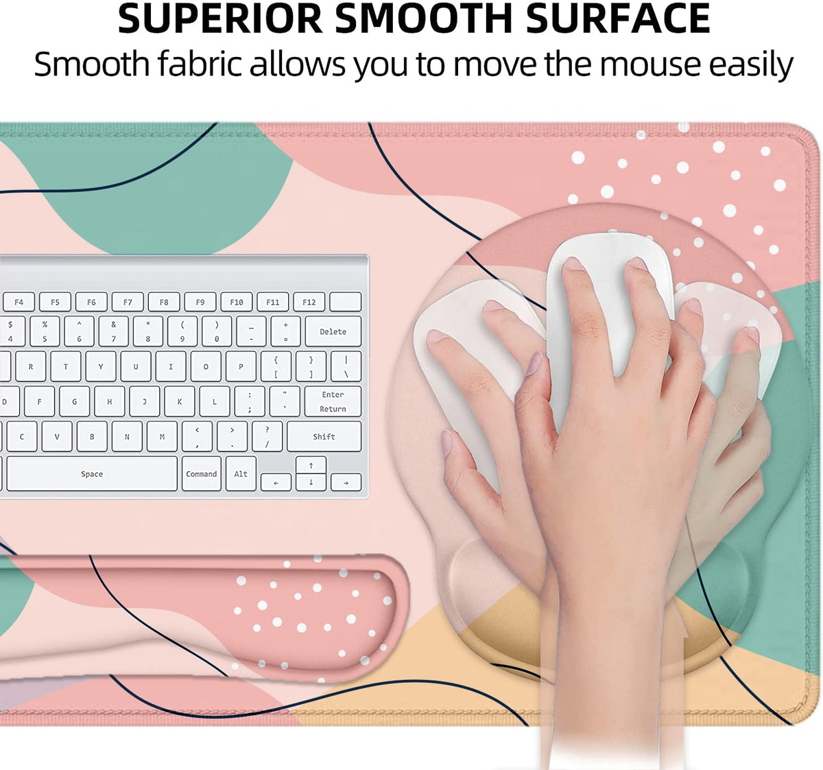Large Desk Mat, Mouse Pad with Wrist Support, Keyboard Wrist Rest Set