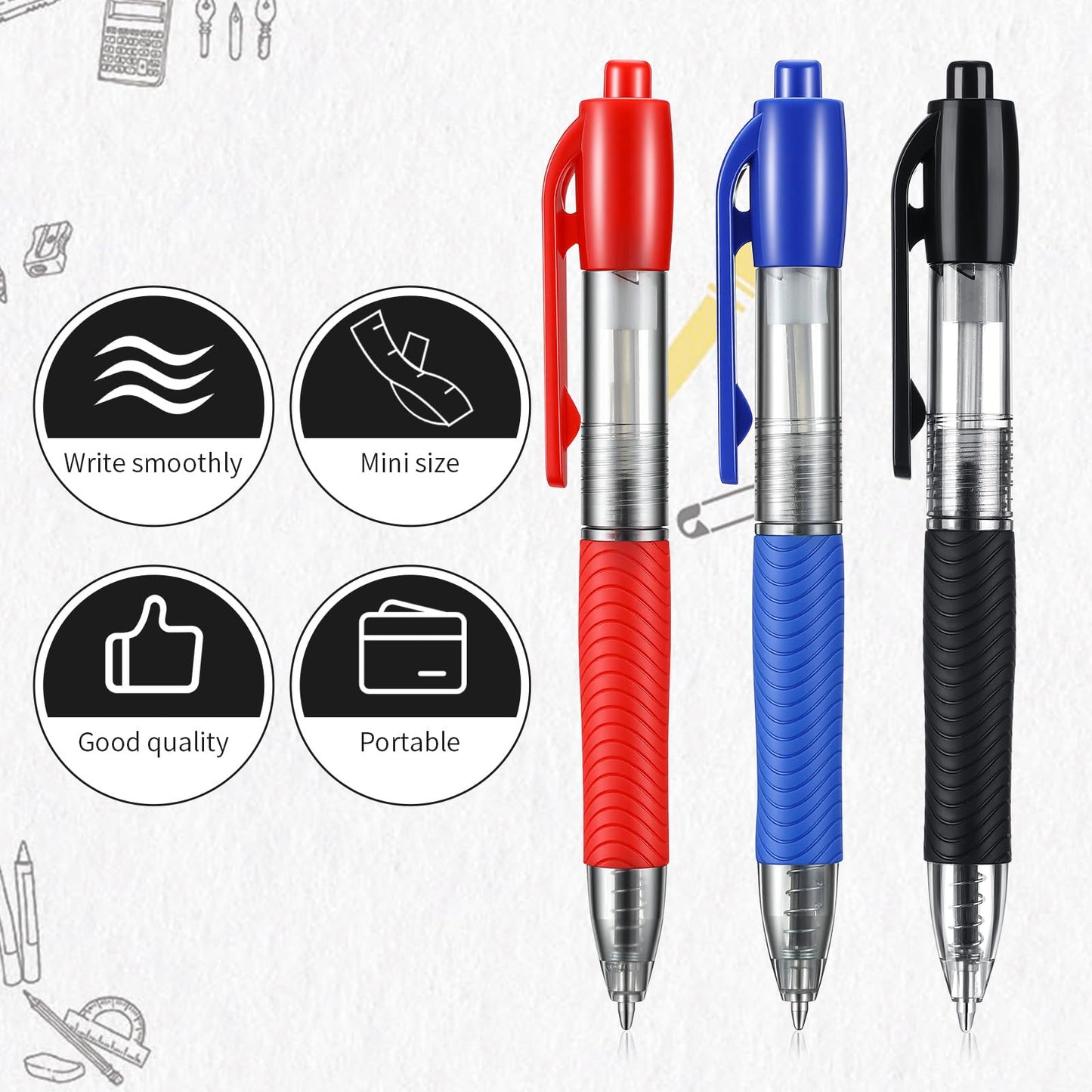 Sayglossy Mini Ballpoint Pens Small Pocket 1.0mm mini ink Pens Short Pen for Badge Office School