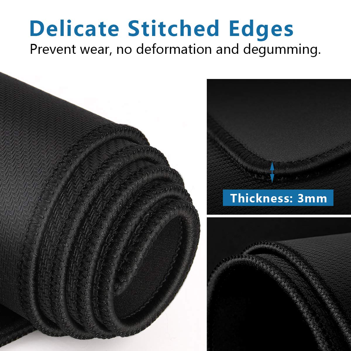 Large Mouse Pad- 31x12 in. XL Mousepad Keyboard Pad with Stitched Edges, Uitra-Smooth Mouse Mat &