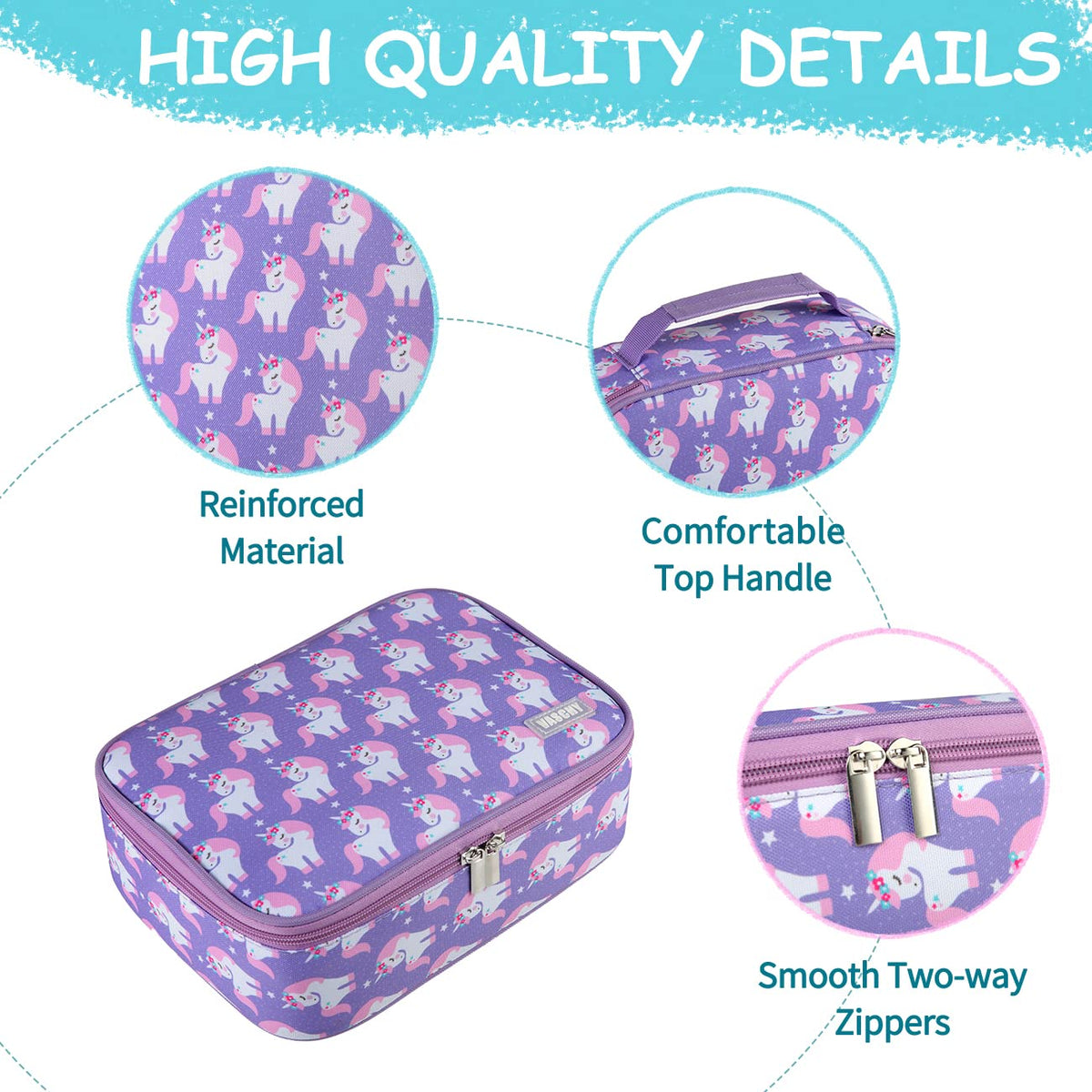 VASCHY Large Pencil Case, Art Color Pencils Pouch with Detachable Layers Multiple Zip Pockets for
