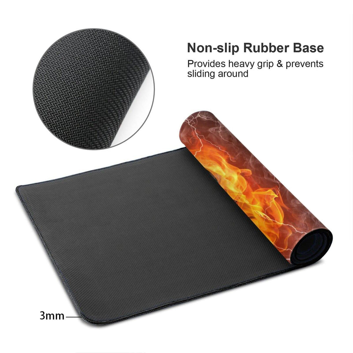 ZTHLL Desk Mat,Basketball Fire and Water Gaming Mouse Pad,XXL Extended Mouse Pad Mat for