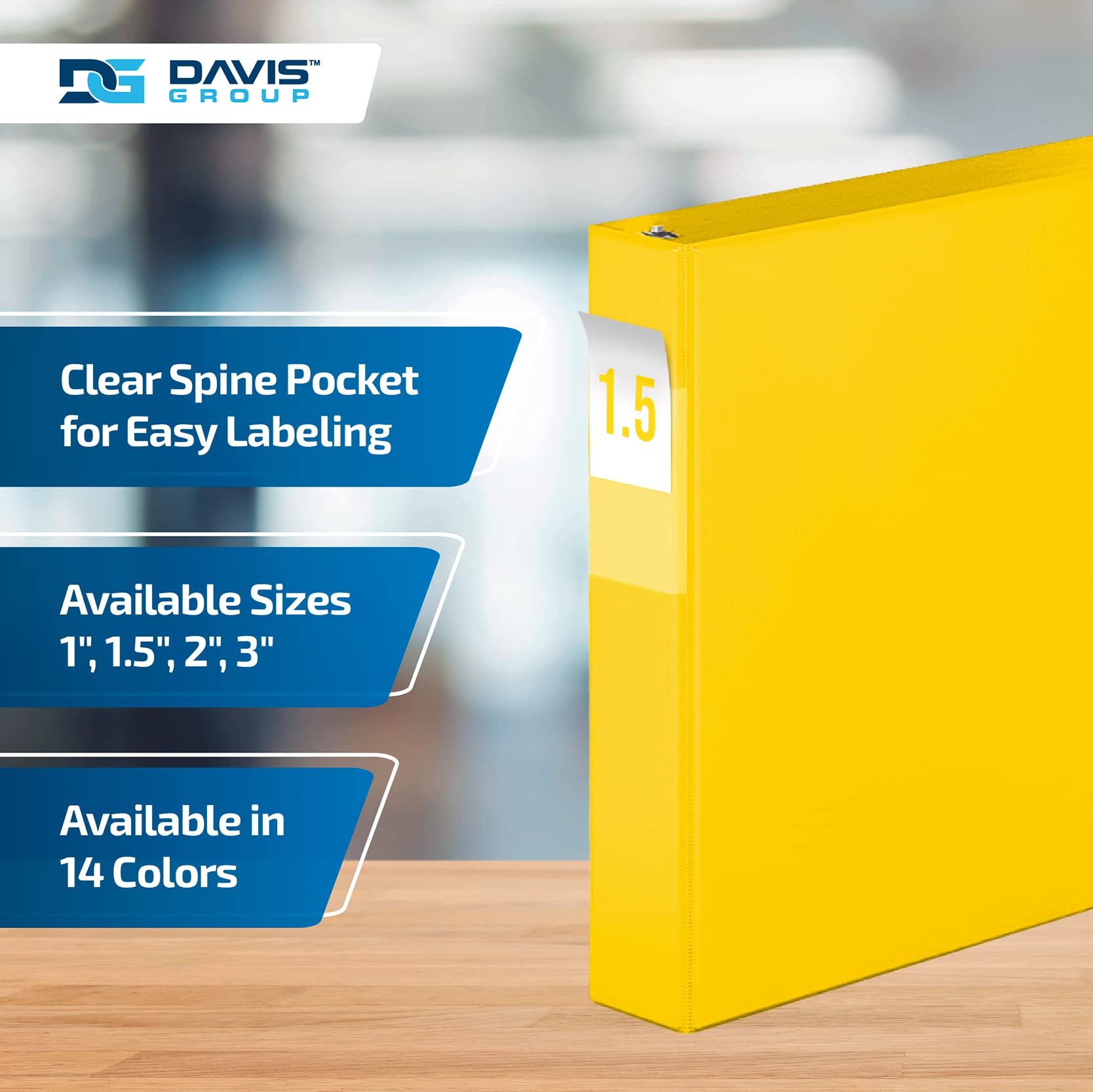 Premium Economy 6-Pack 3-Ring Binders for School or Office, D-Ring Binders, 1.5 Inch, Yellow