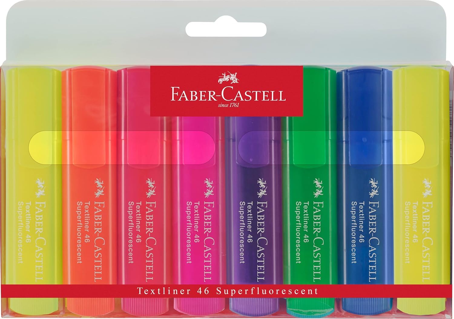 Faber-Castell Pastel Highlighter Set - 8 Chisel Tip Highlighter Pens in Assorted Pastel Colors