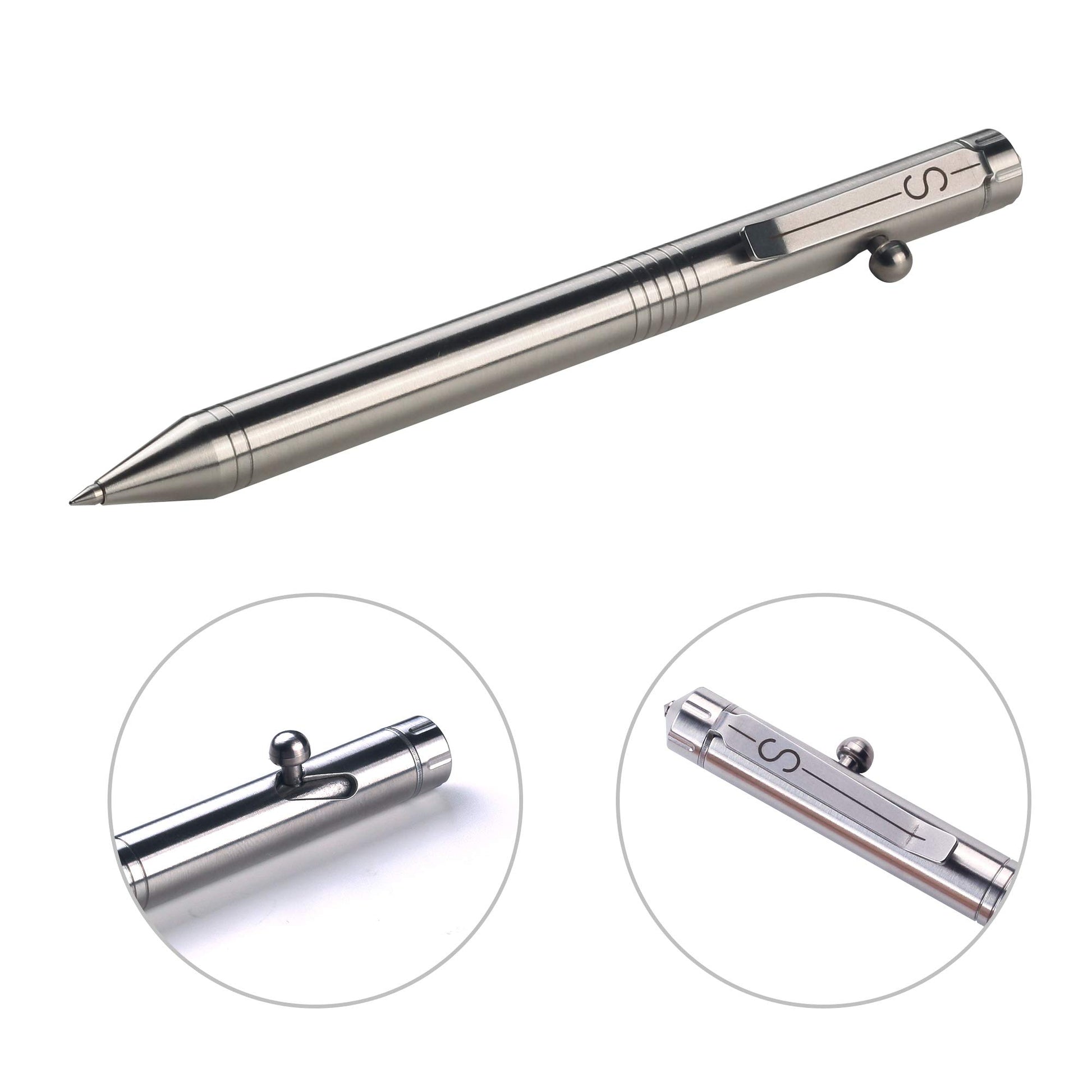 SMOOTHERPRO Bolt Action Pen Stainless Steel Compatible with Pilot G2 Refill