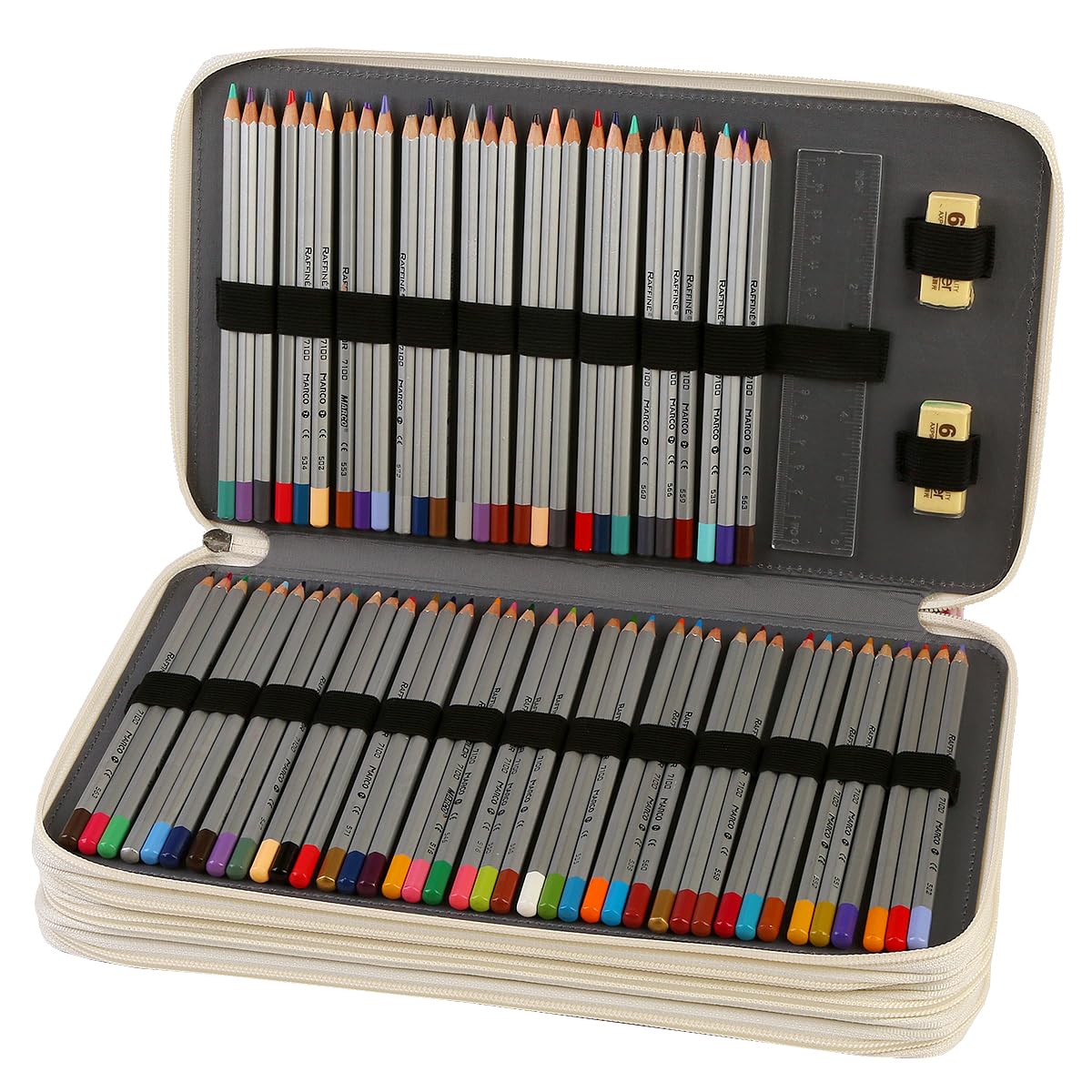 Lbxgap 300 Slots Colored Pencil Case Organizer, 4 Layer Bag