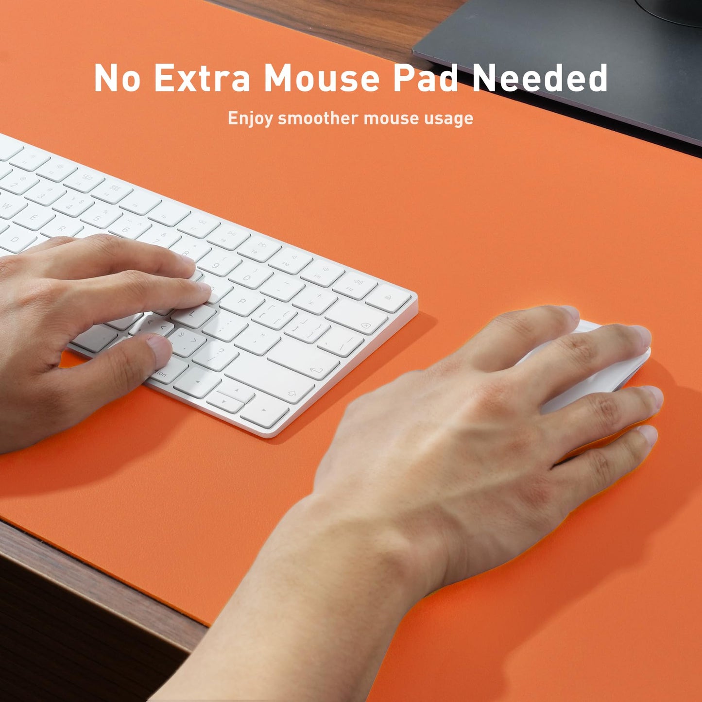 Aothia Faux Leather Desk Mat - Large Mouse Pad, Non-Slip PU Leather Blotter, Waterproof Writing
