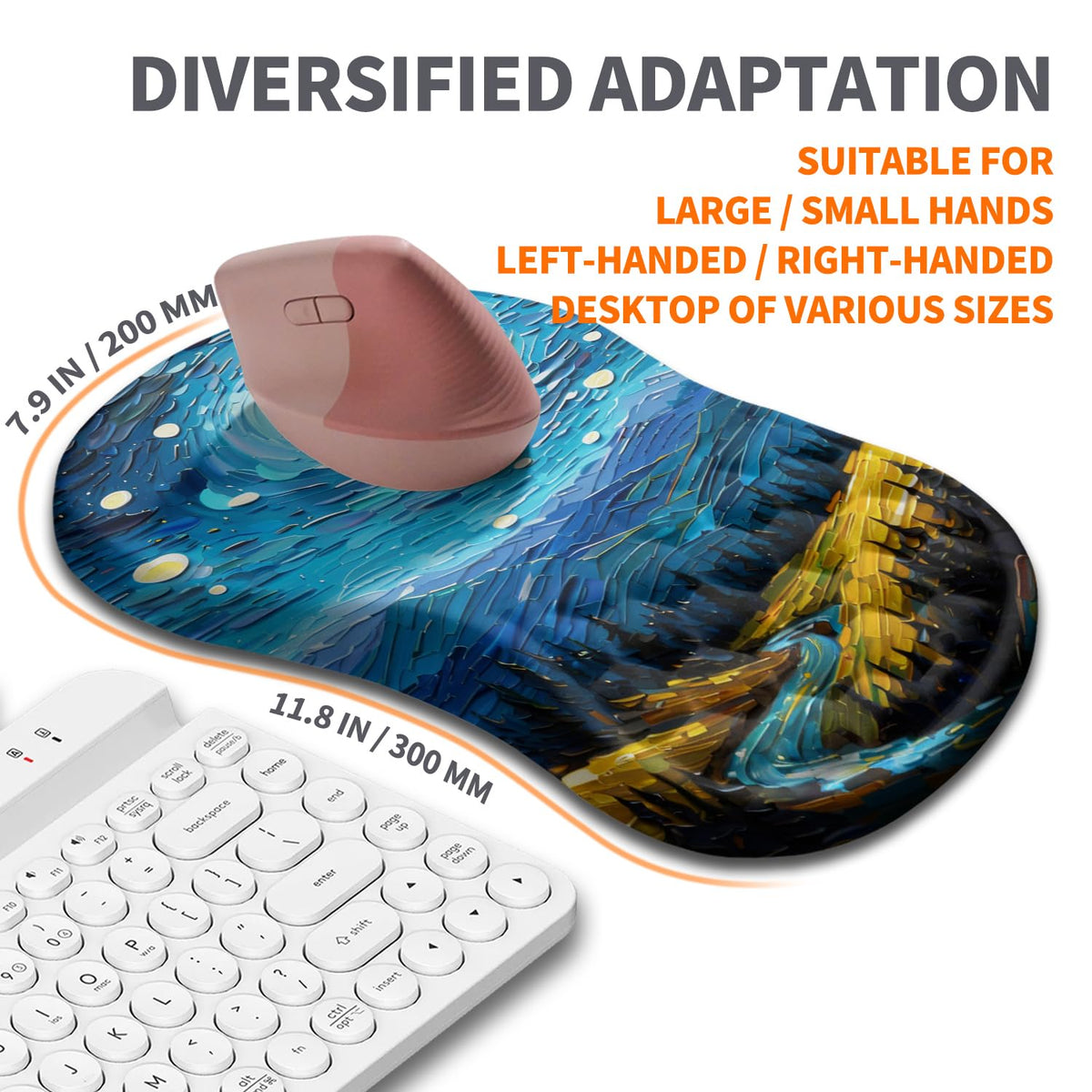 Armanza Ergonomic Joint Wrist Support Mouse Pad with Memory Foam Cushion Massage Bump, Carpal