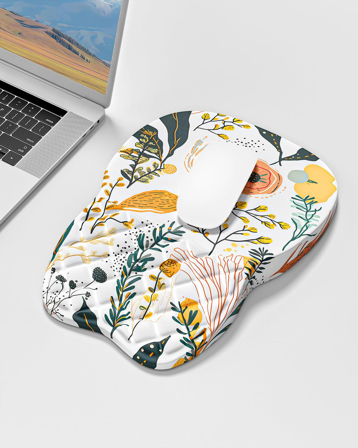 Auhoahsil Ergonomic Mouse Pad with Wrist Rest, Slope Computer Mouse Mat with Wrist Support, Memory