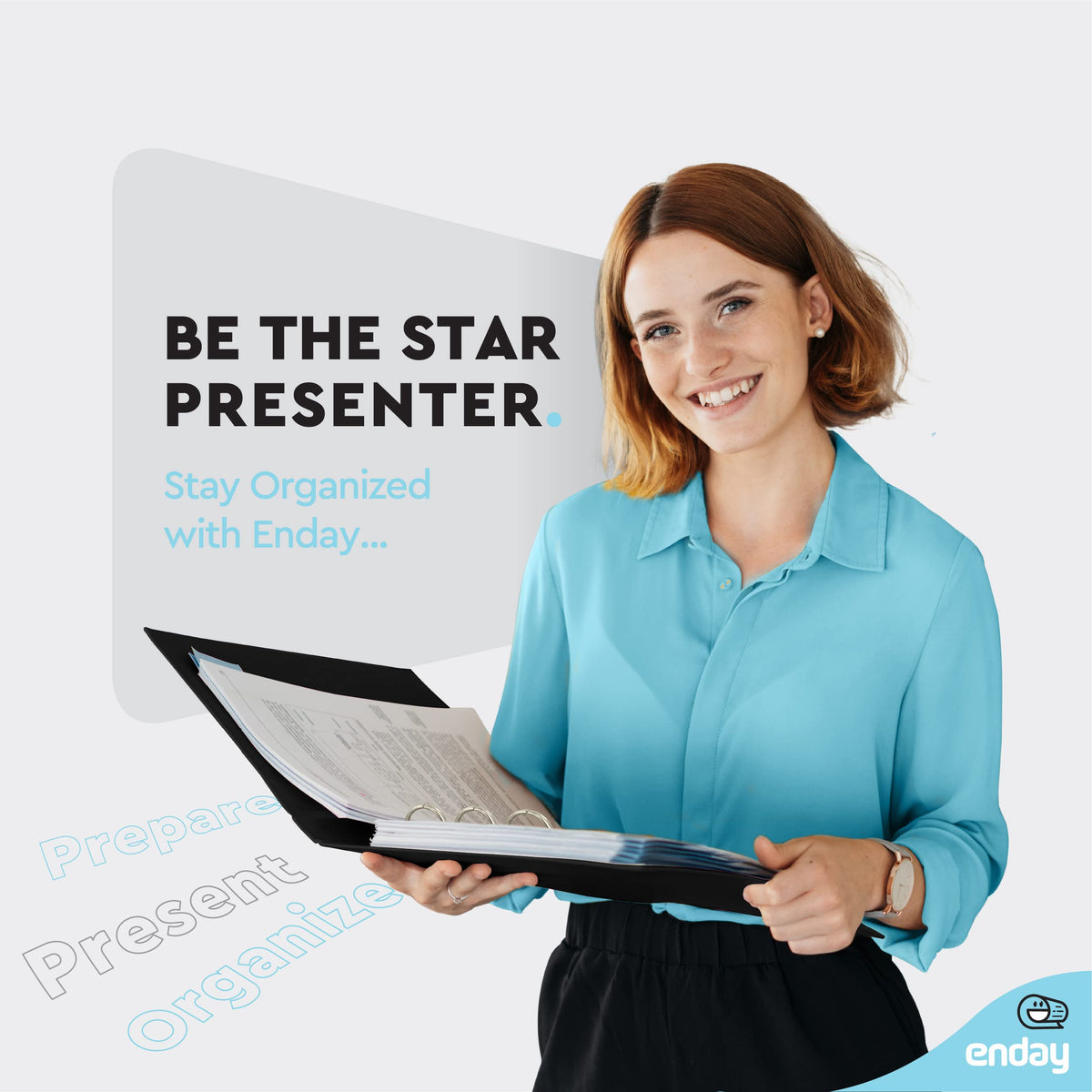 Enday 1.5 Inch Binder (12 Pack - Grey) 3 Ring Binder 1.5 inch with Clear View Cover and 2 Inside