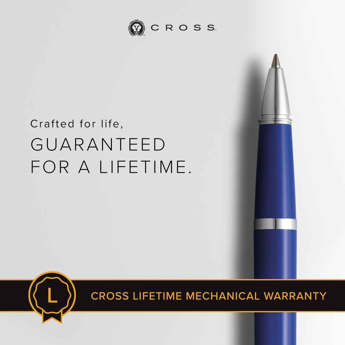 Cross Bailey Light Rollerball Pen, Polished Blue, Medium Point, Black Ink