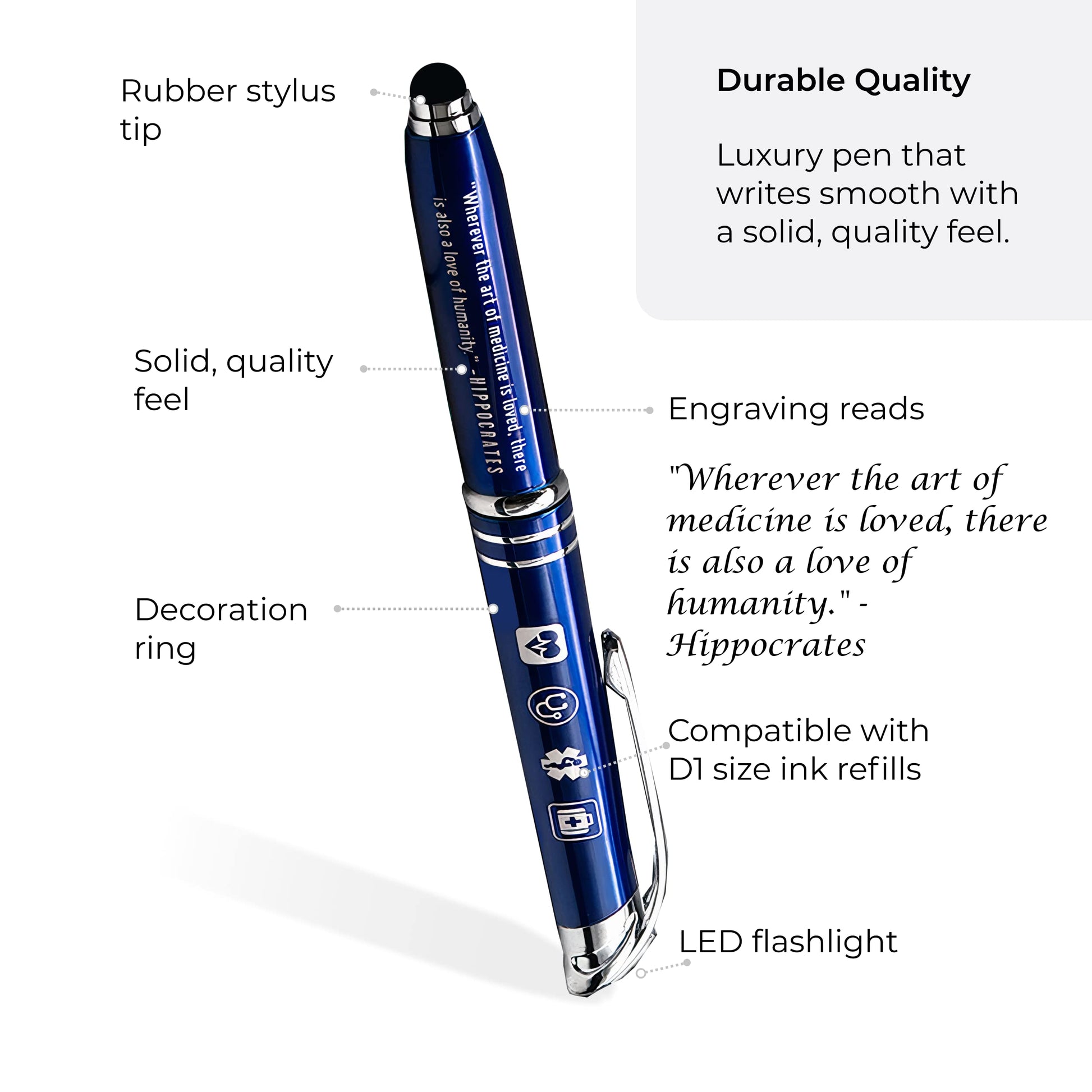 Inkstone Medical Inspirational Gift Pen with Quote Wherever the Art of Medicine is Loved, There is