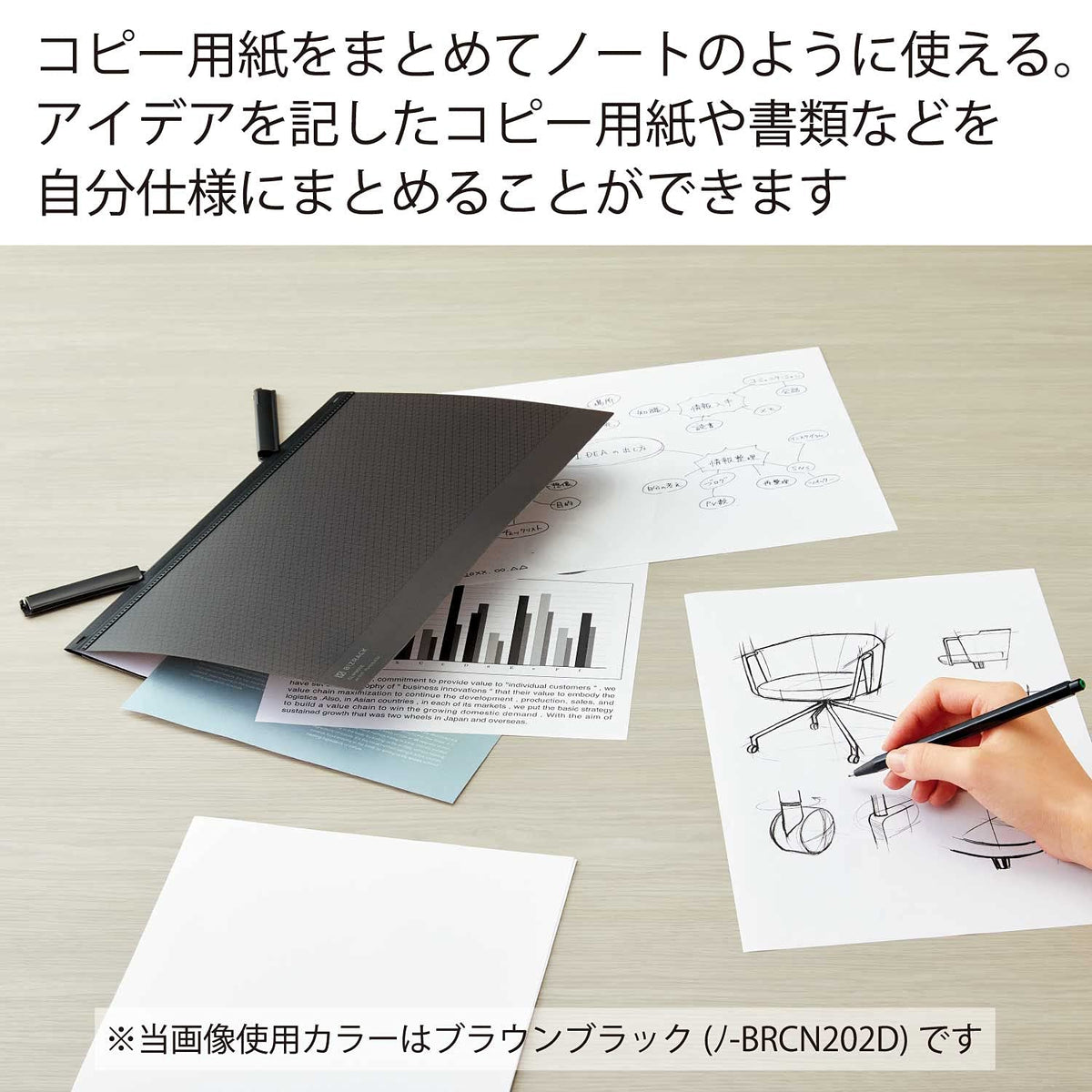 KOKUYO Bizrack Clipnote Punchless, Clip Folder, Holds up to 25 Sheets, A4-S, Japan Import (Navy