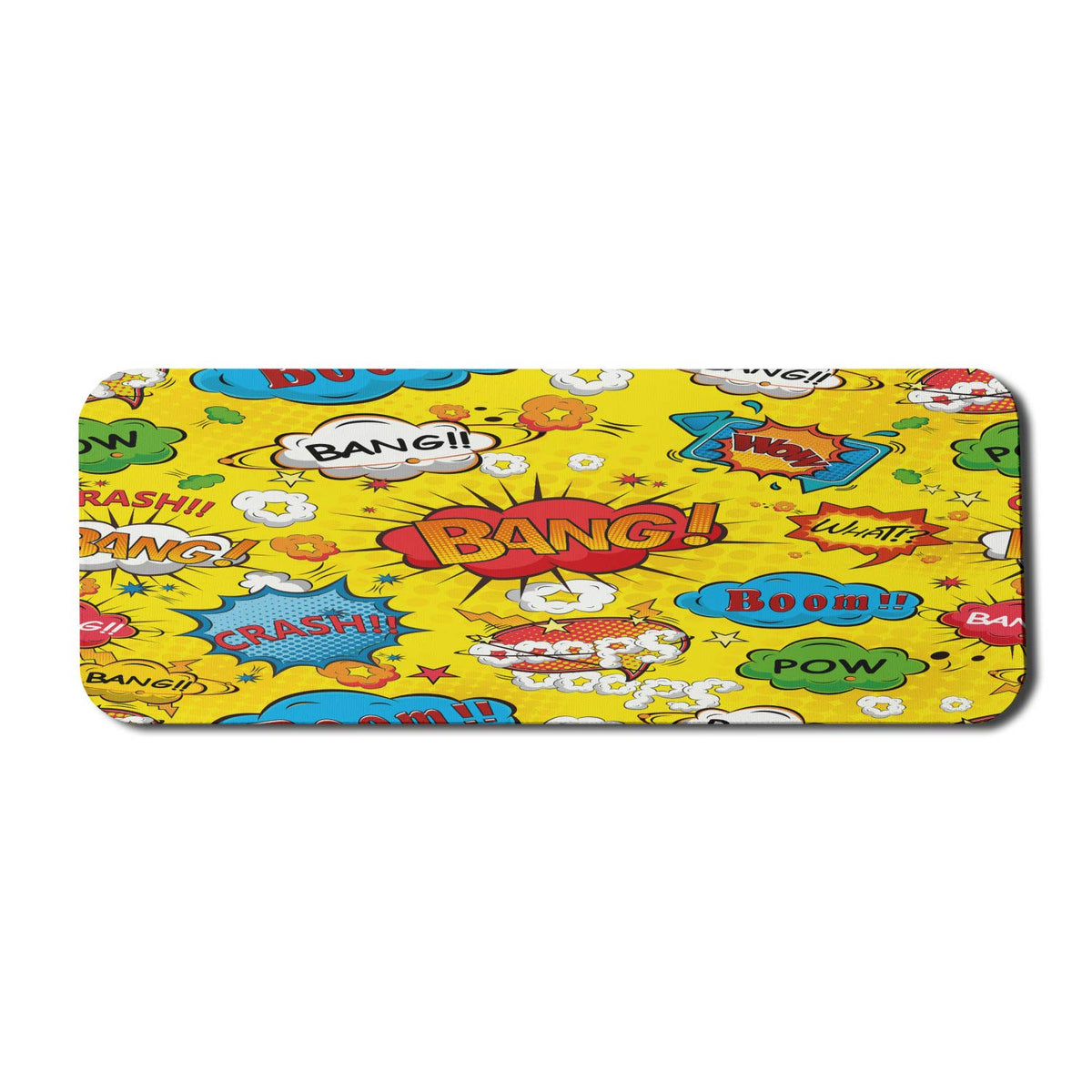 Lunarable Superhero Computer Mouse Pad, Humor Speech Bubbles Funky Vivid Bang Boom Bam Pow Fiction