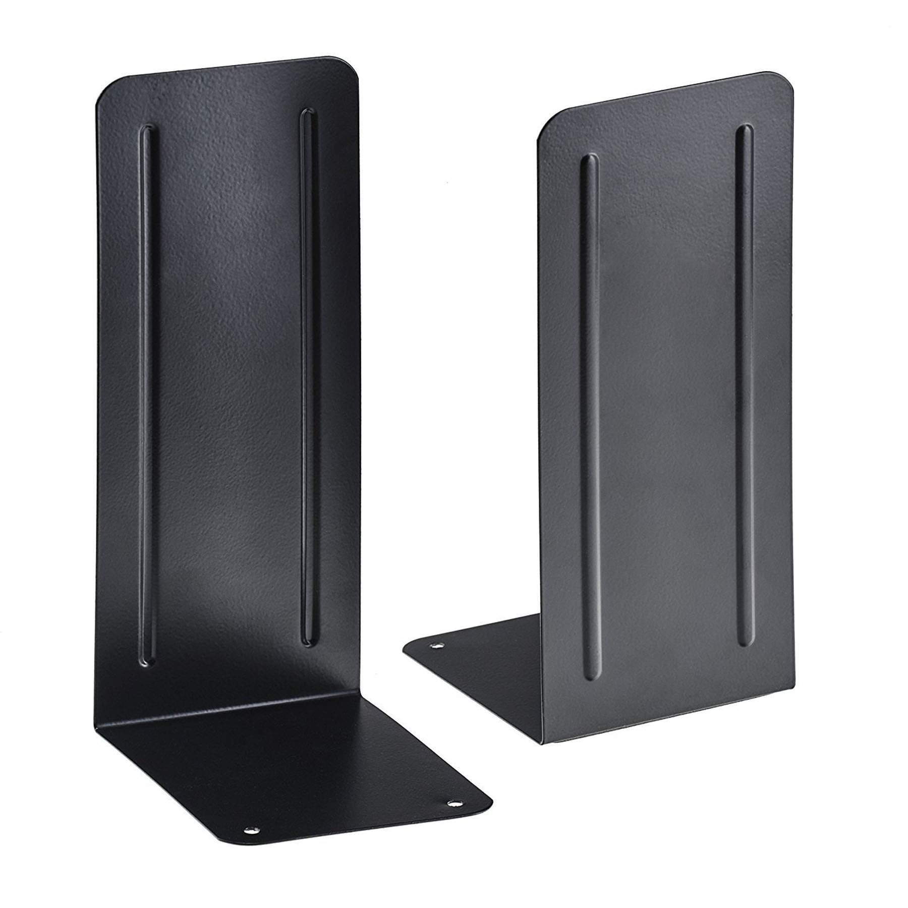 Acrimet Bookends for Shelves, Heavy Duty Steel Metal Book Ends, Non-Skid Book Stopper, Book Storage