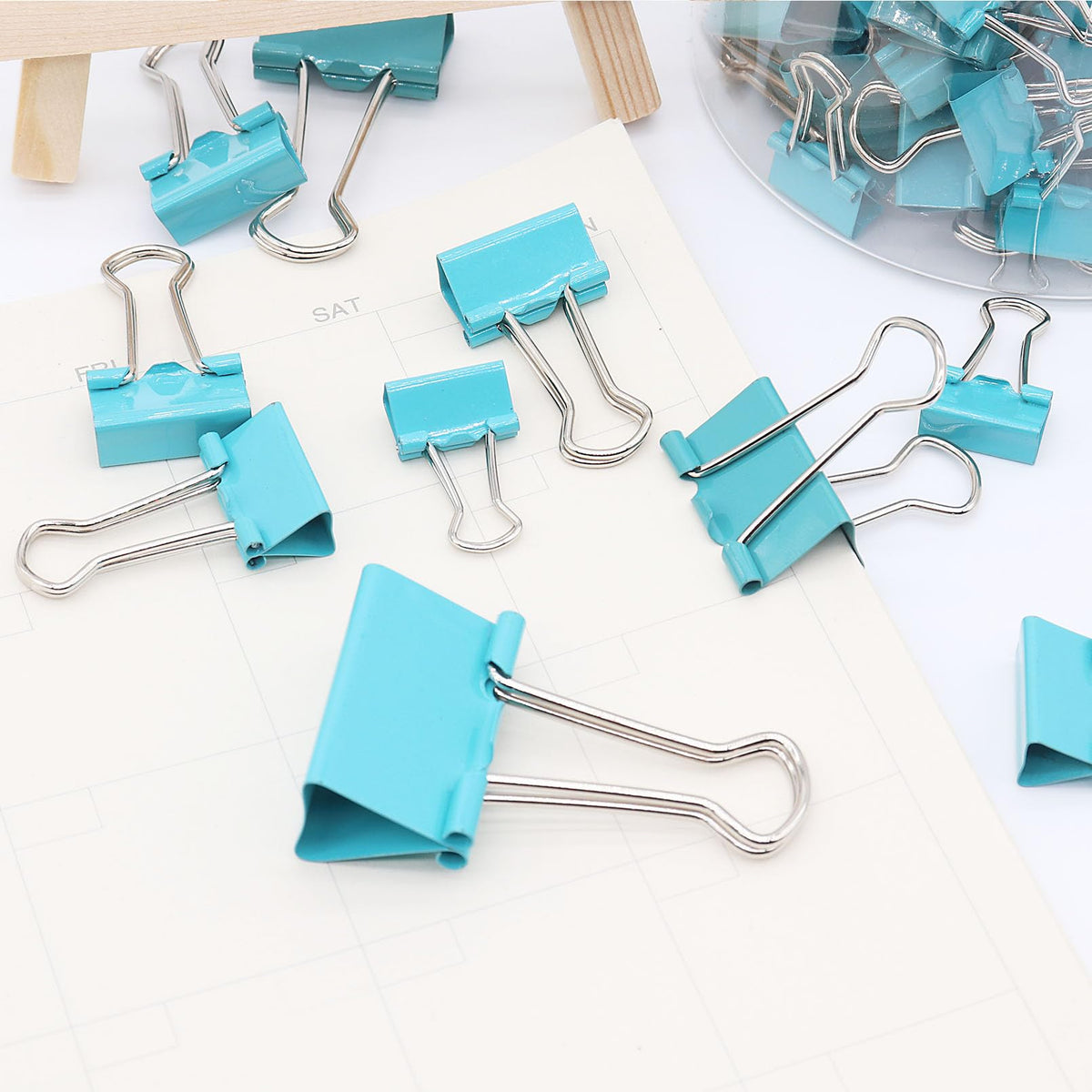 Binder Clip Paper Clamps, Assorted Sizes (Mini, Small, Medium, Large), 100 Pcs Clips for Office