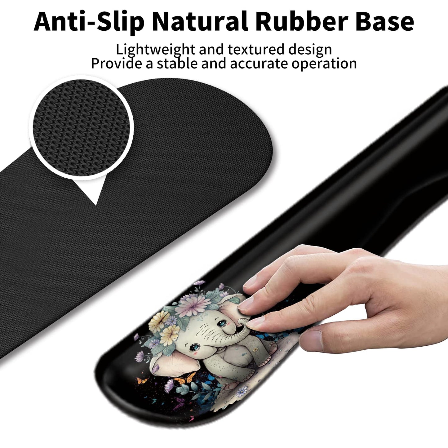 Mouse Pad + Keyboard Wrist Rest + Mouse Wrist Rest Support Set + Coaster, Ergonomic Memory Foam