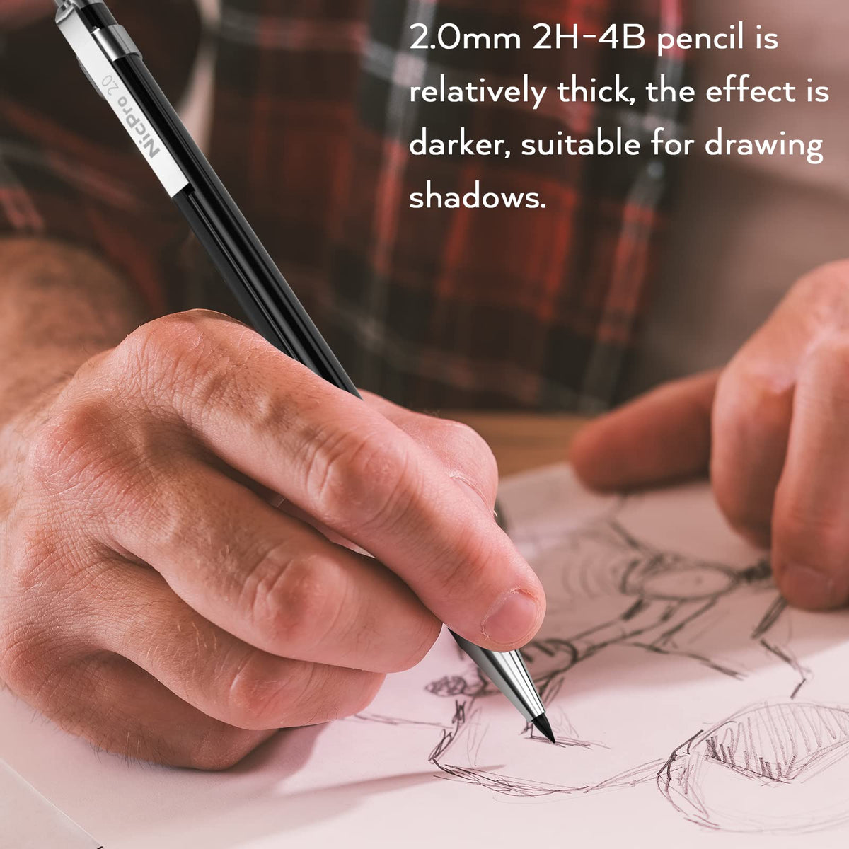 Nicpro 29PCS Black Metal Mechanical Pencil Set in Leather Case, 0.3, 0.5, 0.7, 0.9 & 2mm Lead