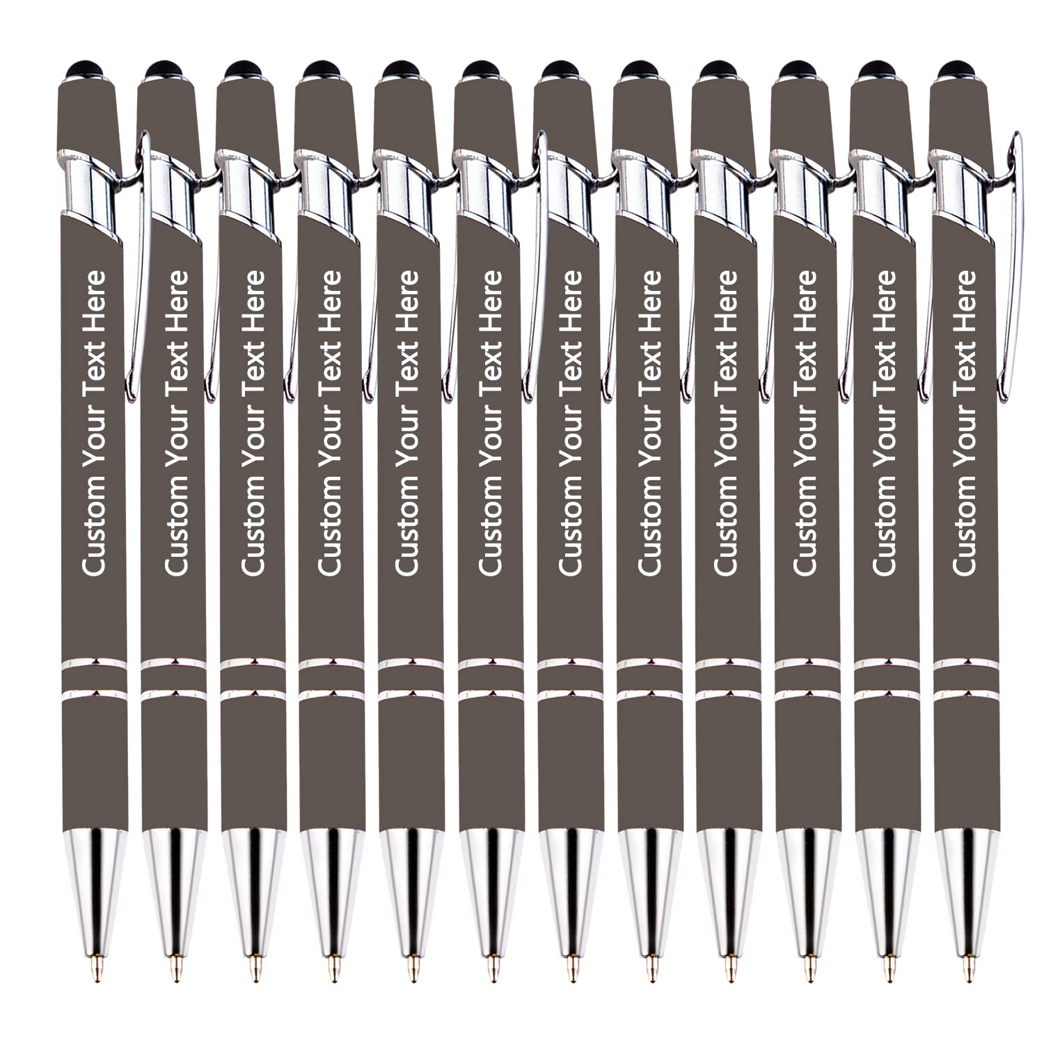KOLOWKO Personalized 2-in-1 Ballpoint Pen & Stylus - Custom Text/Name/Message - Bulk Order Up to