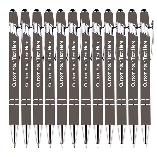 KOLOWKO Personalized 2-in-1 Ballpoint Pen & Stylus - Custom Text/Name/Message - Bulk Order Up to