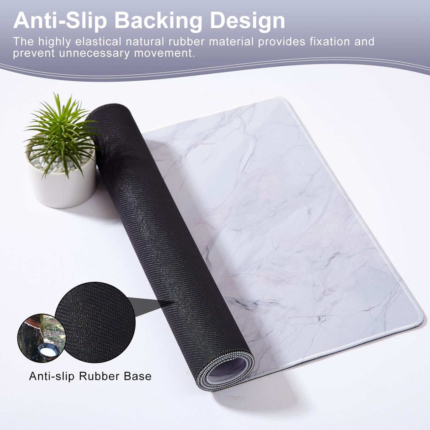 DOBAOJIA Marble Mouse Pad, Mouse and Keyboard Combo Pad XXL 31.5” x 15.8”