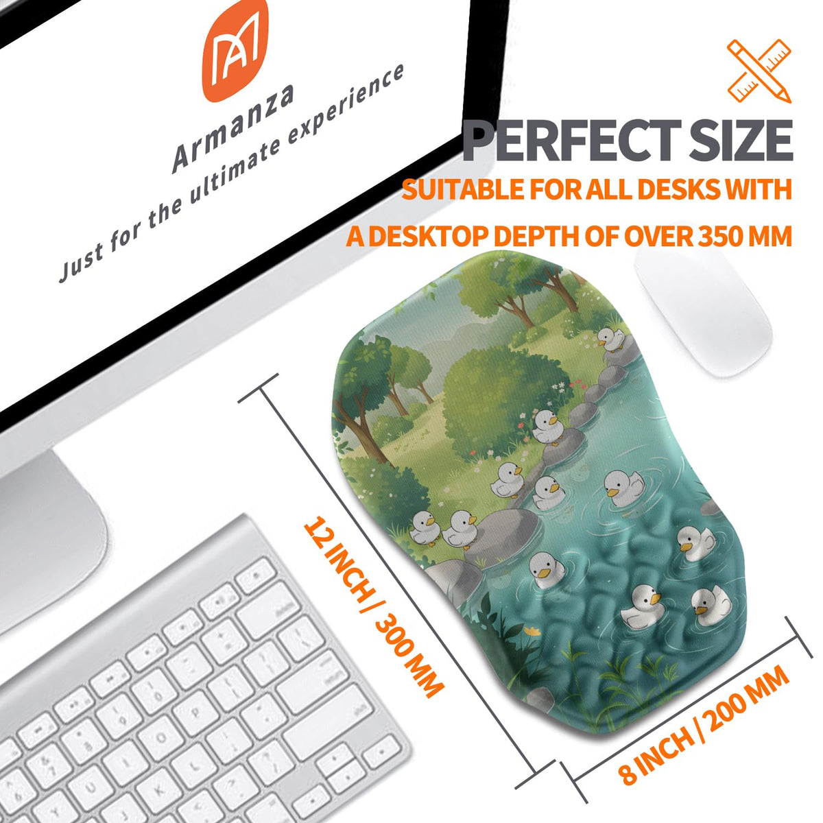 Armanza Ergonomic Slope Mouse Pad Wrist Support, Wrist Rest Mousepad for Carpal Tunnel Pain Relief