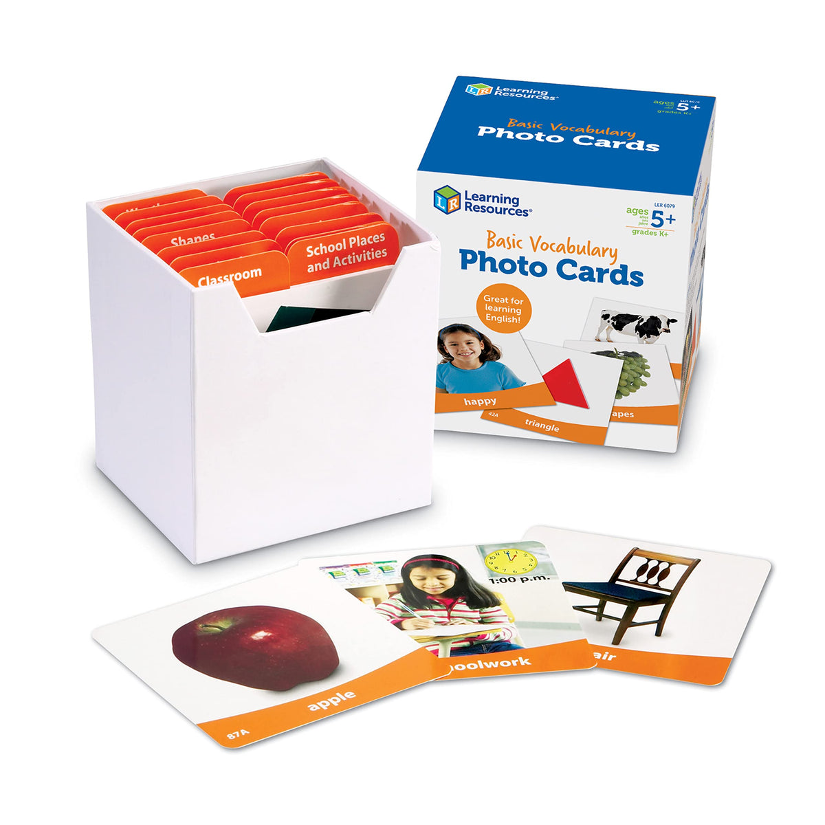 Learning Resources Basic Vocabulary Photo Cards, Vocabulary/Phonics Learning, Educational Games for