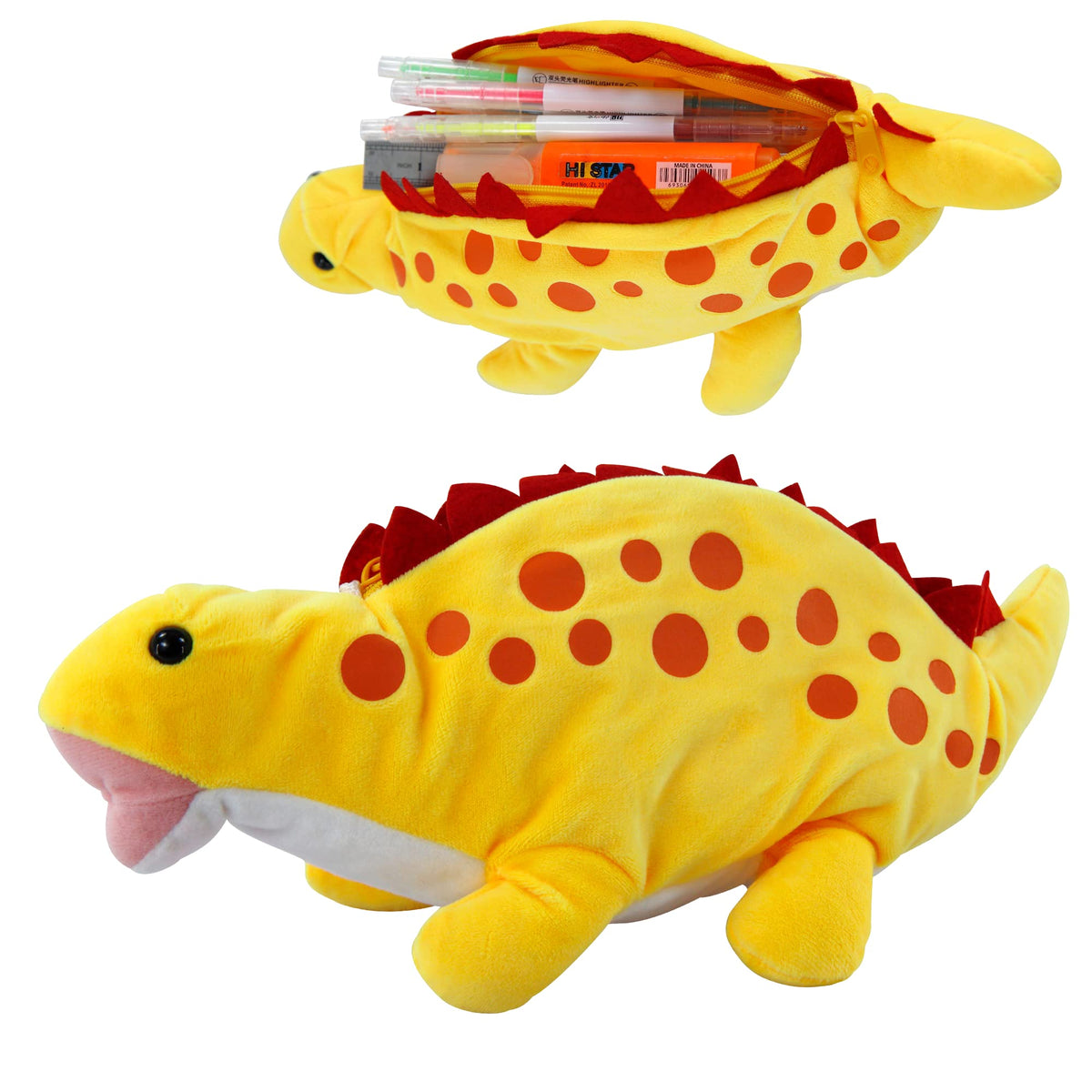 Plush Pencil Case for Kids, BB FUNHOUSE 3D Pencil Pouch for Boy Medium Storage Pen Bag for School