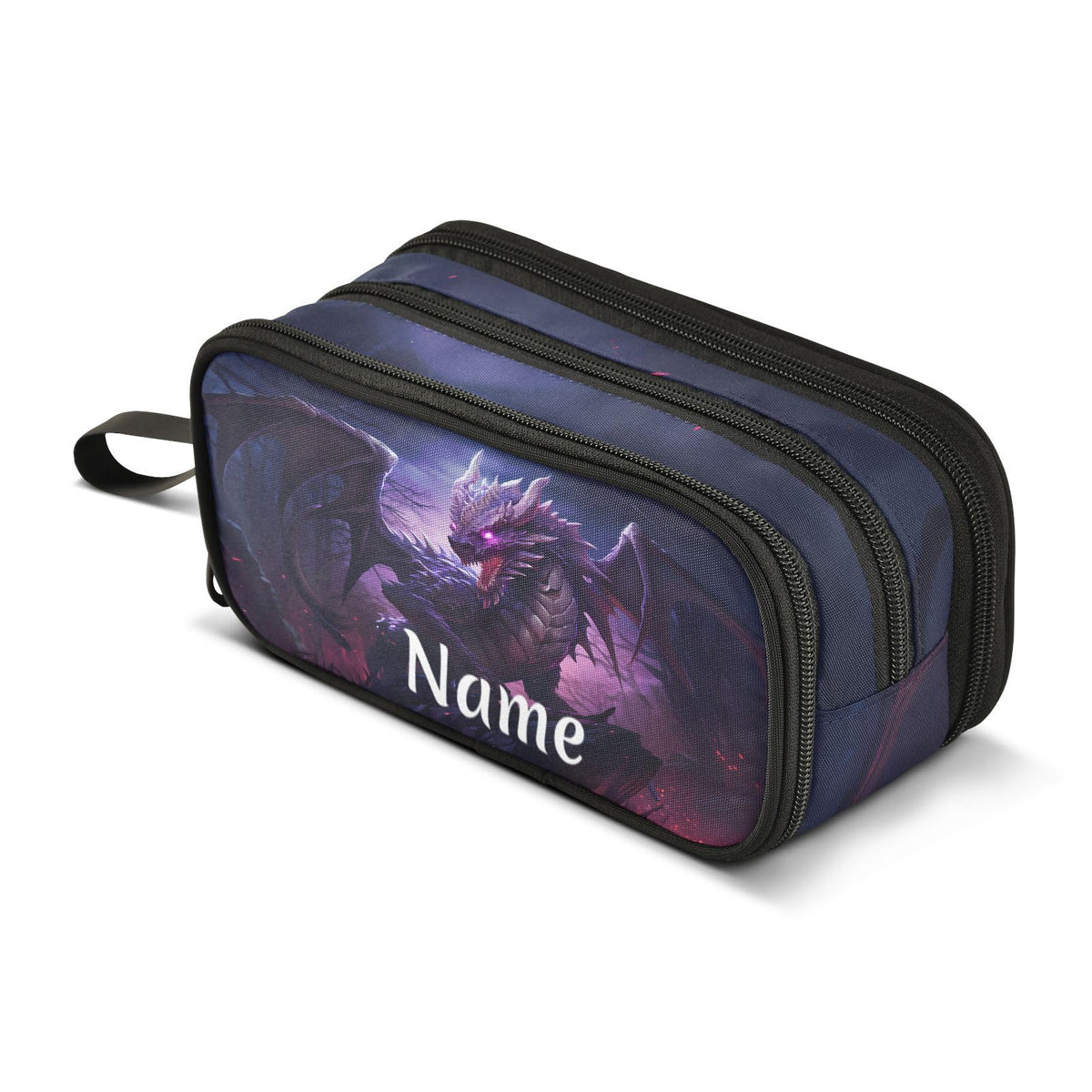 BOENLE Custom Dragon Purple Pencil Case Box Boys Girls Personalized Name Large Pencil Pouch