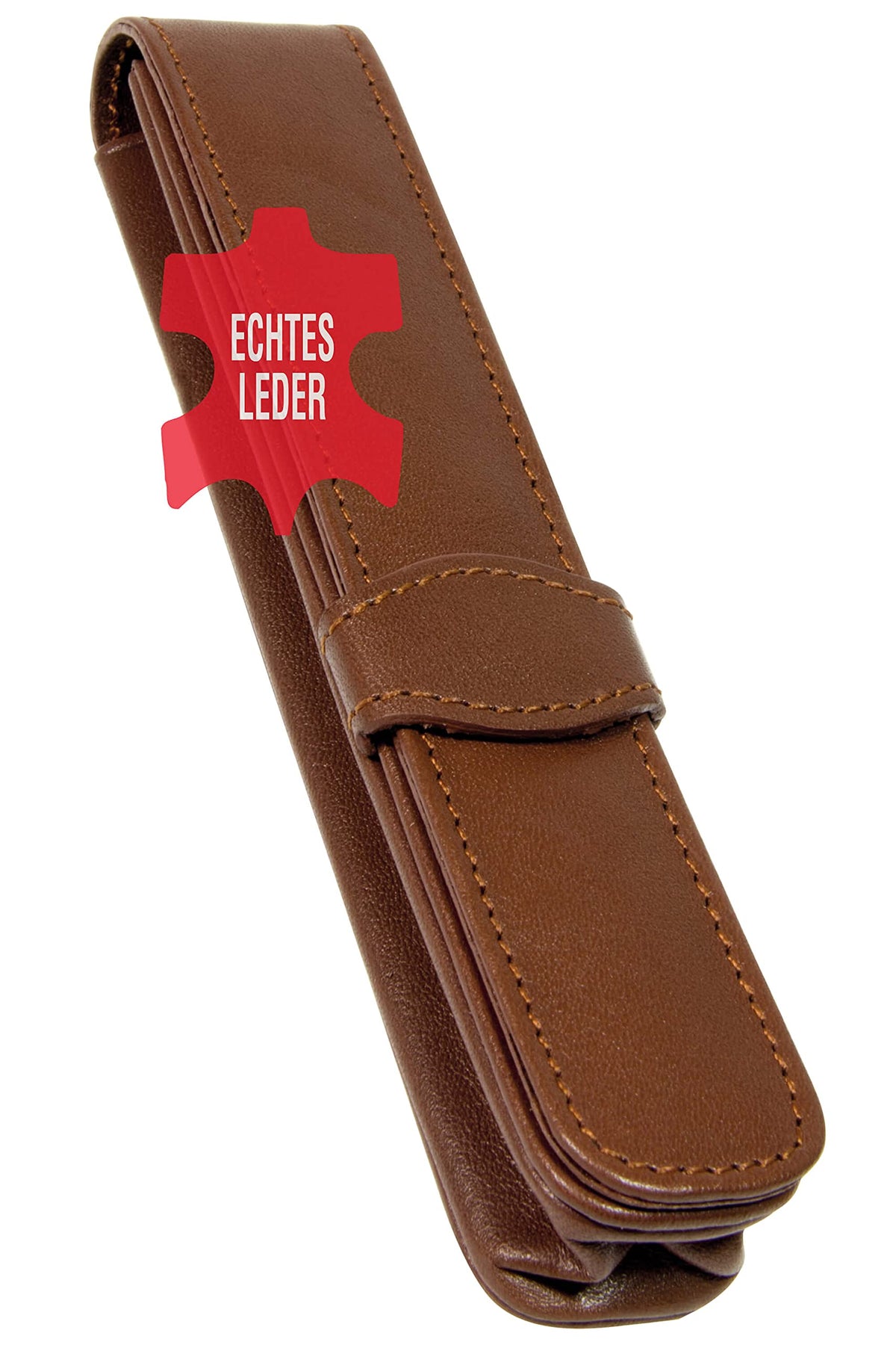 ONLINE Leather Pen case, Made of Genuine Leather, Brown, for one Pen, Available in Different