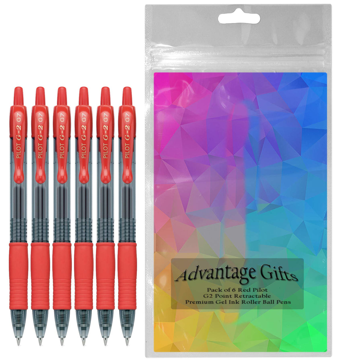 Advantage Gifts G2 Retractable Premium Gel Ink Roller Ball Pens Fine Point Fine Point (.7mm) Red