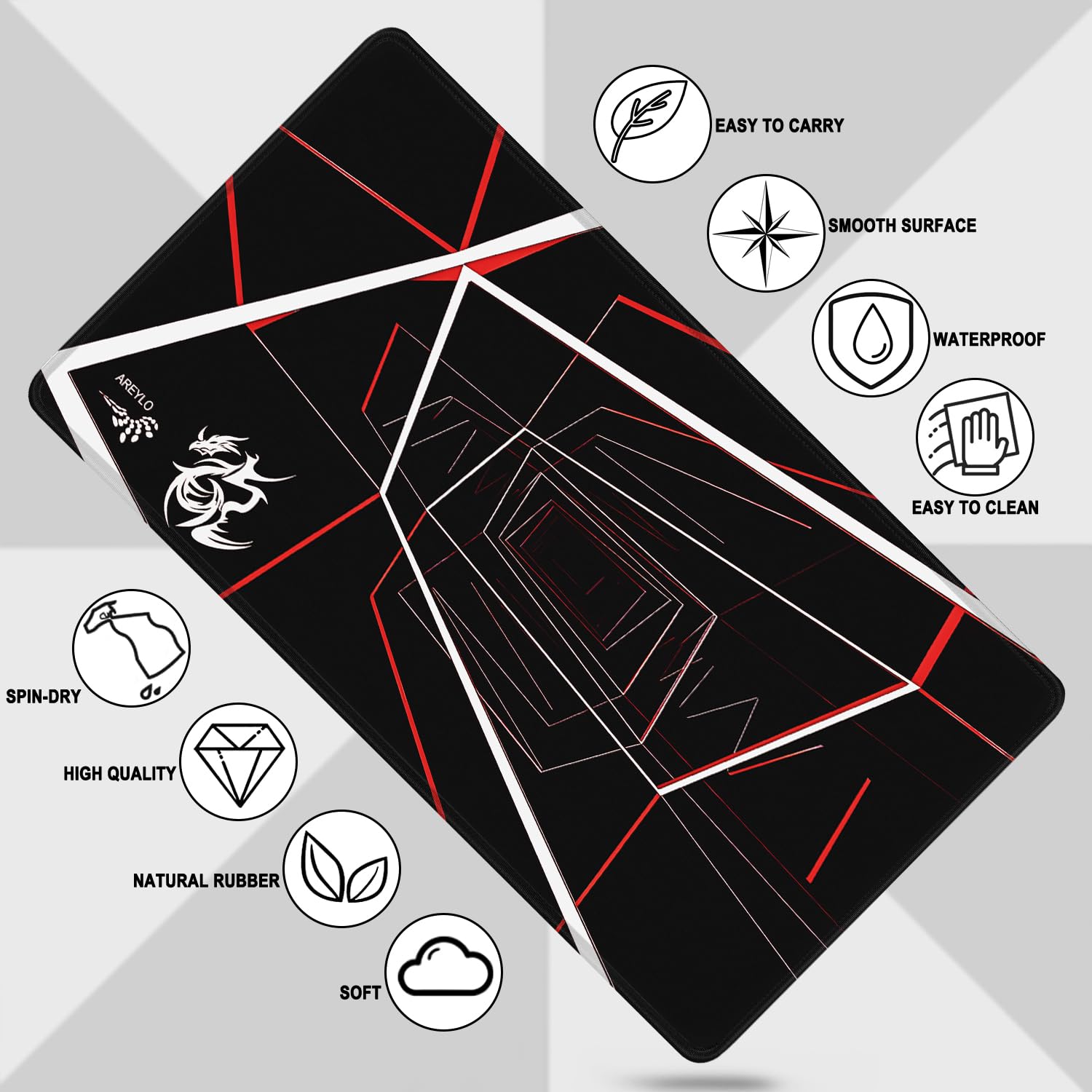 Large Gaming Mousepad, Waterproof Extra Large Mouse Pad with Stitched Edges, 31.5" x 15.7" Non-Slip