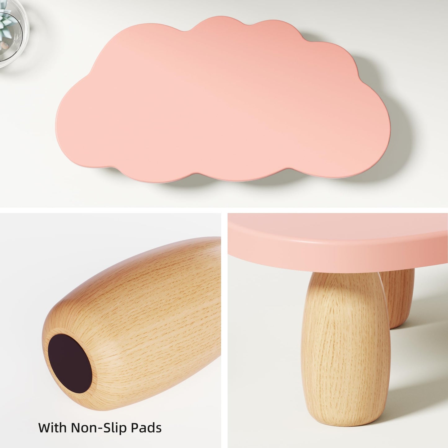 AFOOYO Monitor Stand Riser,Cloud Shape Wood Computer Monitor Stand, 16.5IN Monitor Stand Riser