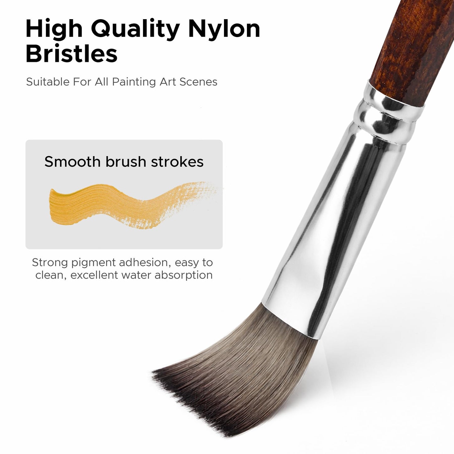 Bougimal 33 Pcs Paint Brush Set, No-Shedding Artist Paint Brushes