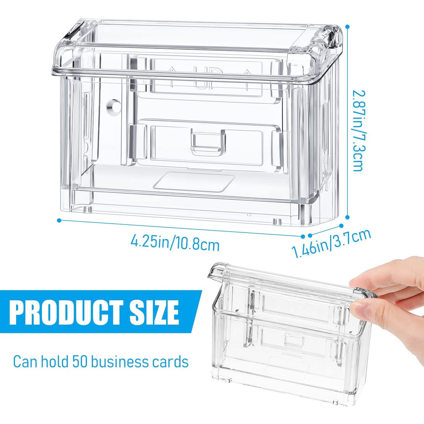 Vicenpal Outdoor Business Card Holder Clear Wall Mount Acrylic Business Card Box Included Peel and