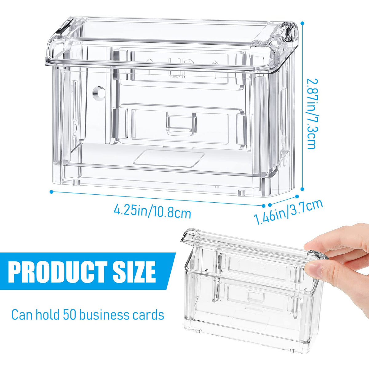 Vicenpal Outdoor Business Card Holder Clear Wall Mount Acrylic Business Card Box Included Peel and