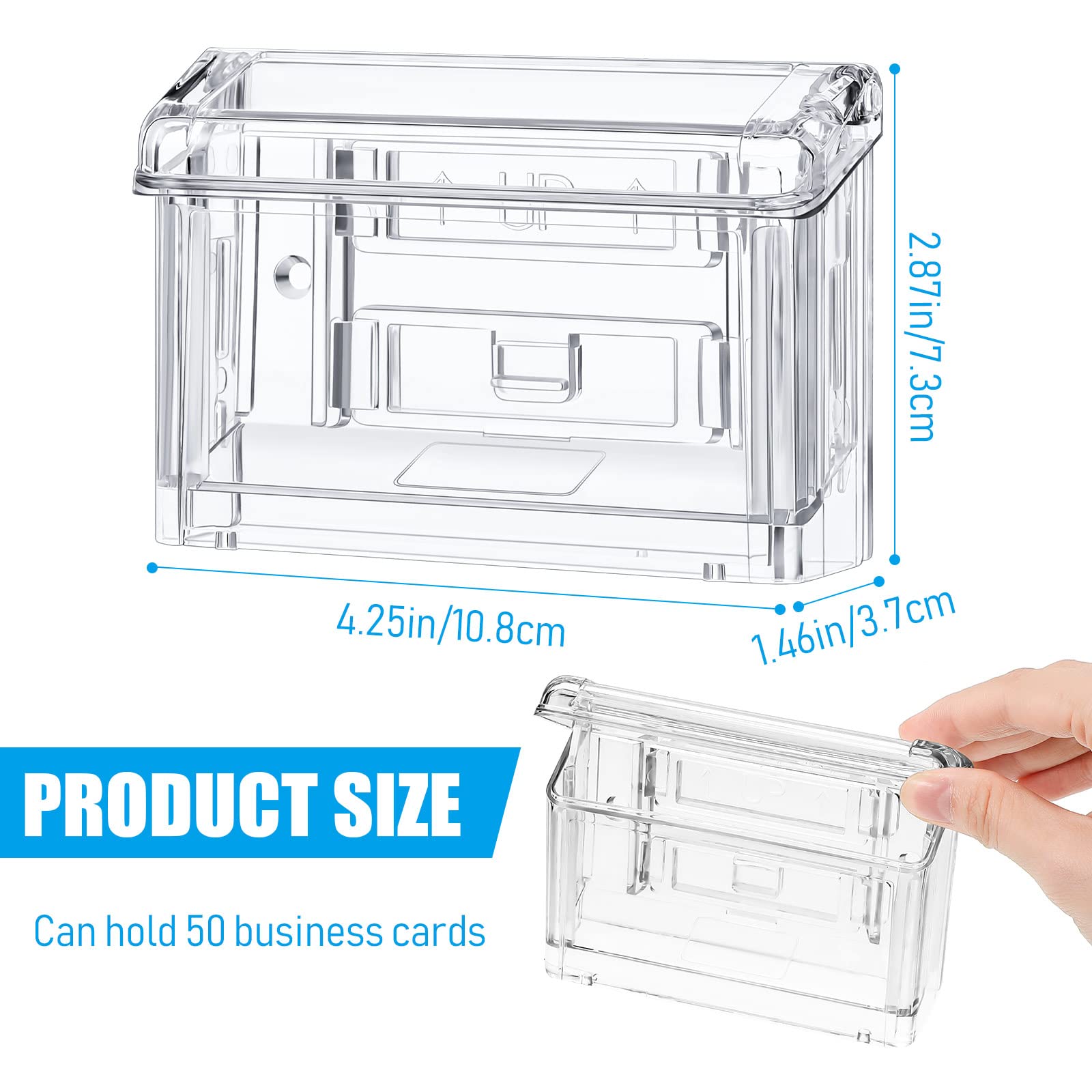 Vicenpal Outdoor Wall Mount Business Card Holder Acrylic Clear, 4 Pieces