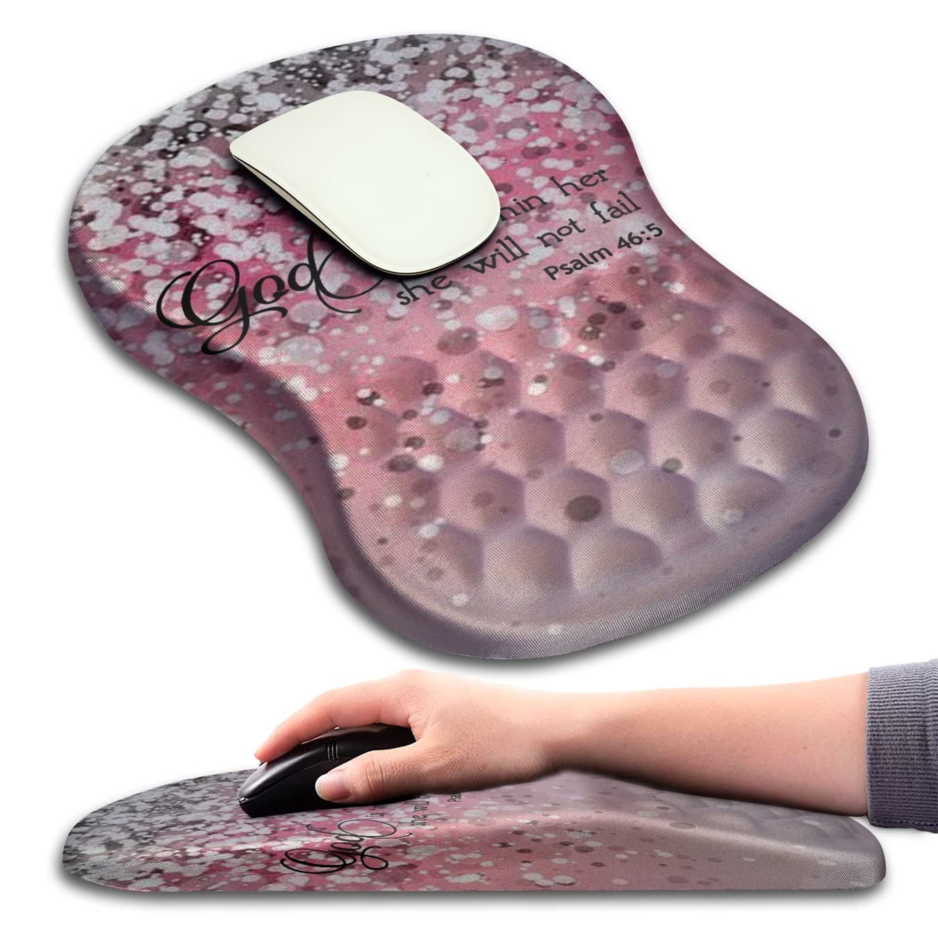 KUOSGM Mouse Pad Wrist Support, Ergonomic Mouse Pad with Massage Dot, Comfortable Computer Mouse