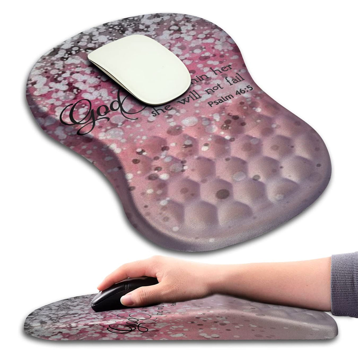 KUOSGM Mouse Pad Wrist Support, Ergonomic Mouse Pad with Massage Dot, Comfortable Computer Mouse