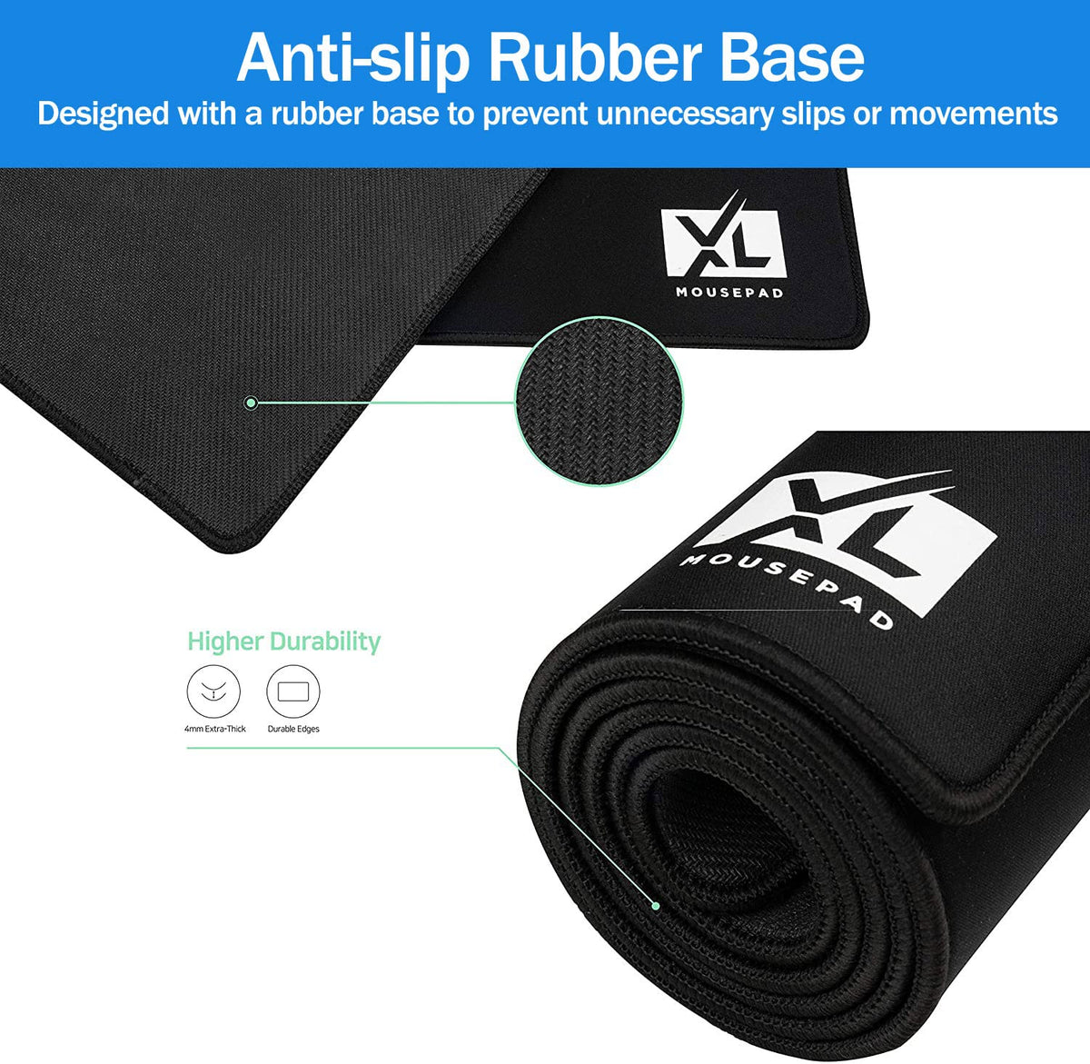 3XL Huge Mouse Pads Oversized (48''x24'') - Extra Large Gaming XXXL Mousepad for Full Desk - Super